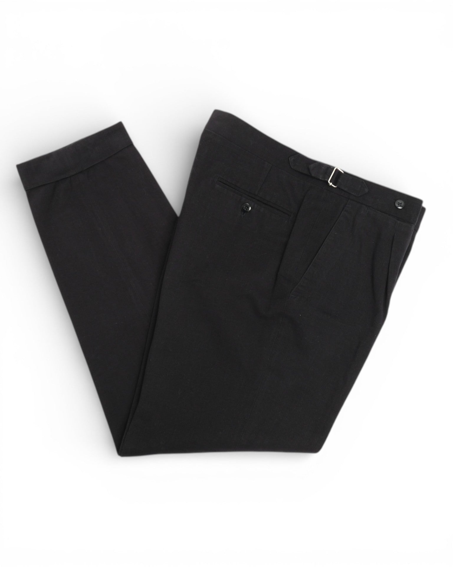 Black Doeskin High-Rise Trousers