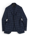 Blue/Navy Plaid Check Merino Wool Sports Jacket