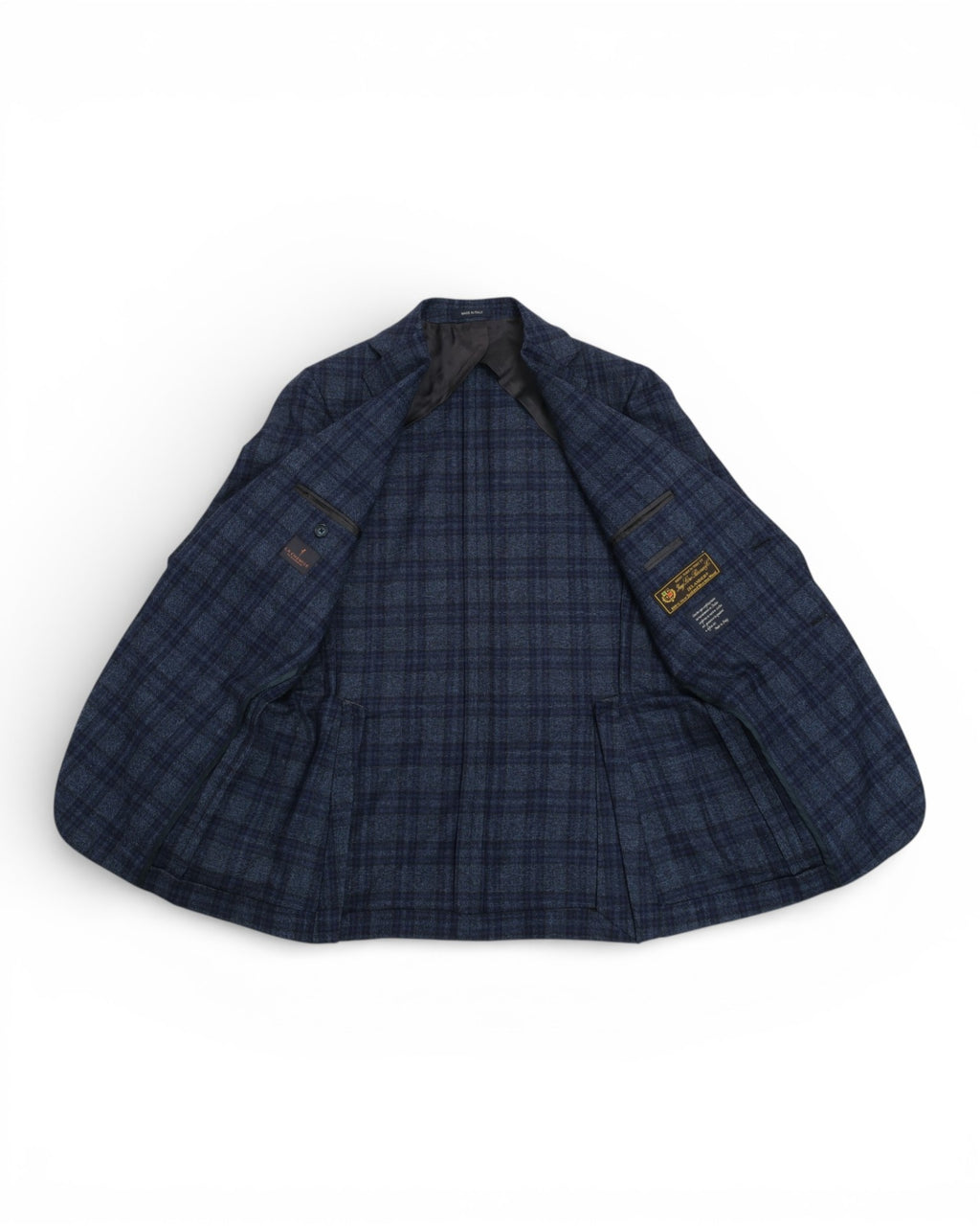 Blue/Navy Plaid Check Merino Wool Sports Jacket