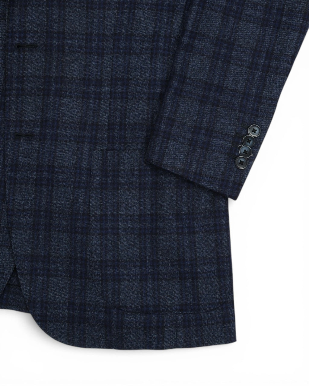 Blue/Navy Plaid Check Merino Wool Sports Jacket