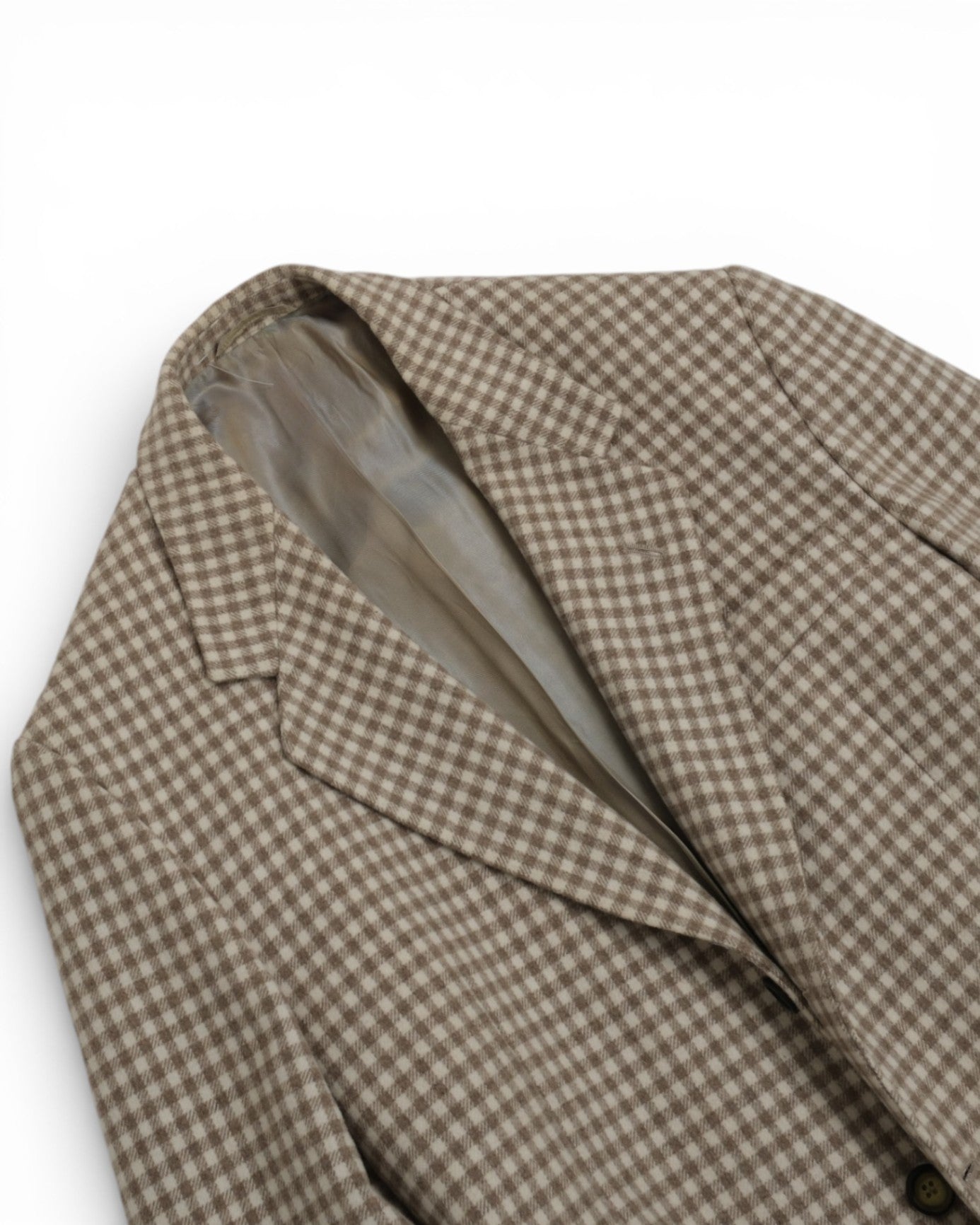 Beige Gingham Checked Sports Jacket