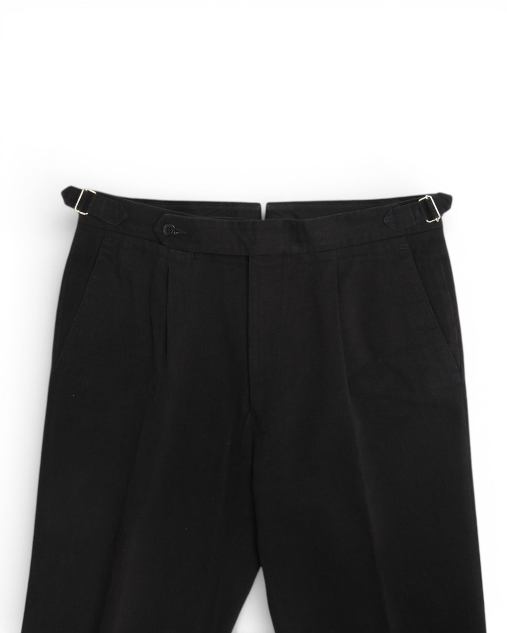 Black Doeskin High-Rise Trousers