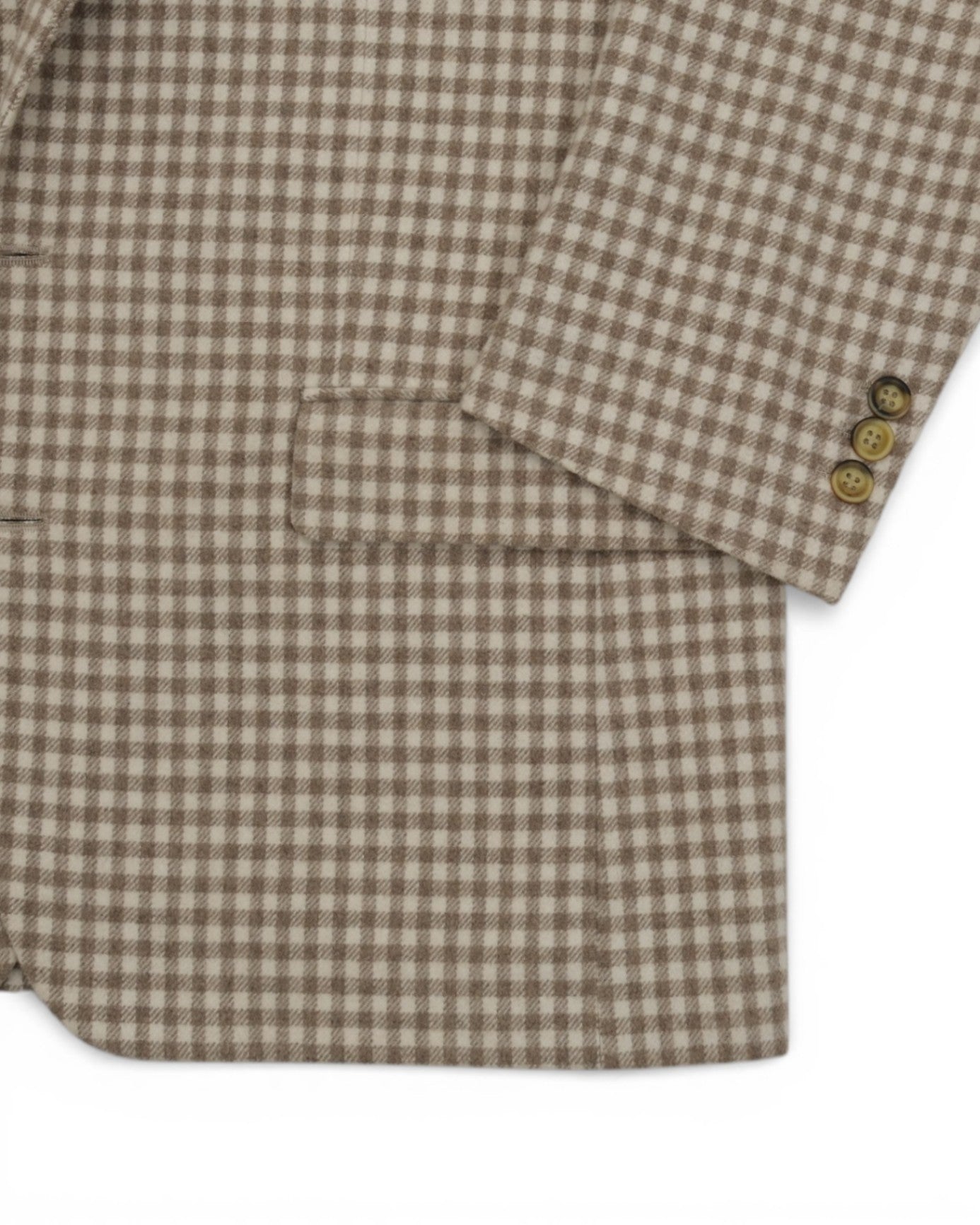 Beige Gingham Checked Sports Jacket