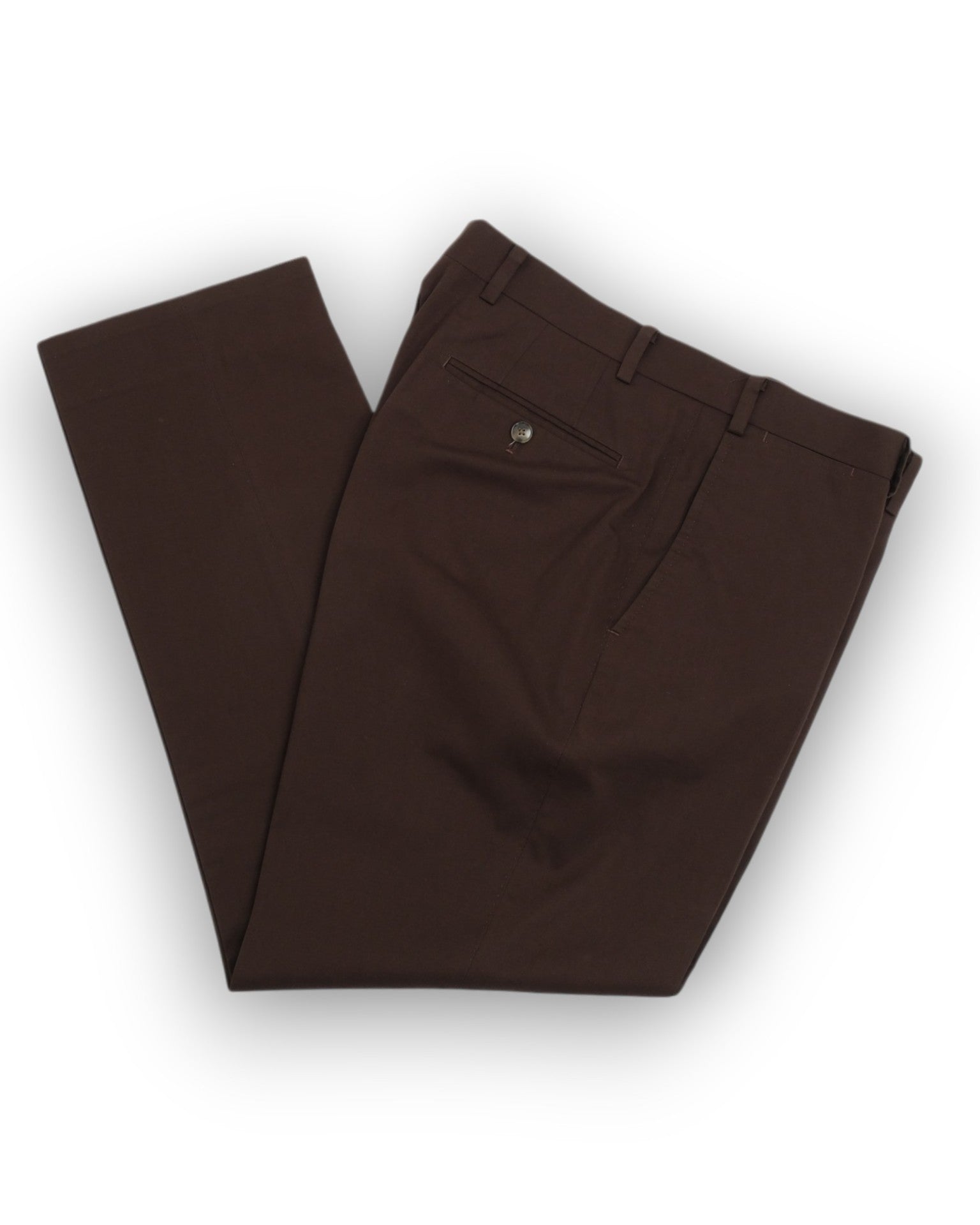 Dark Brown Cotton Twill Trousers
