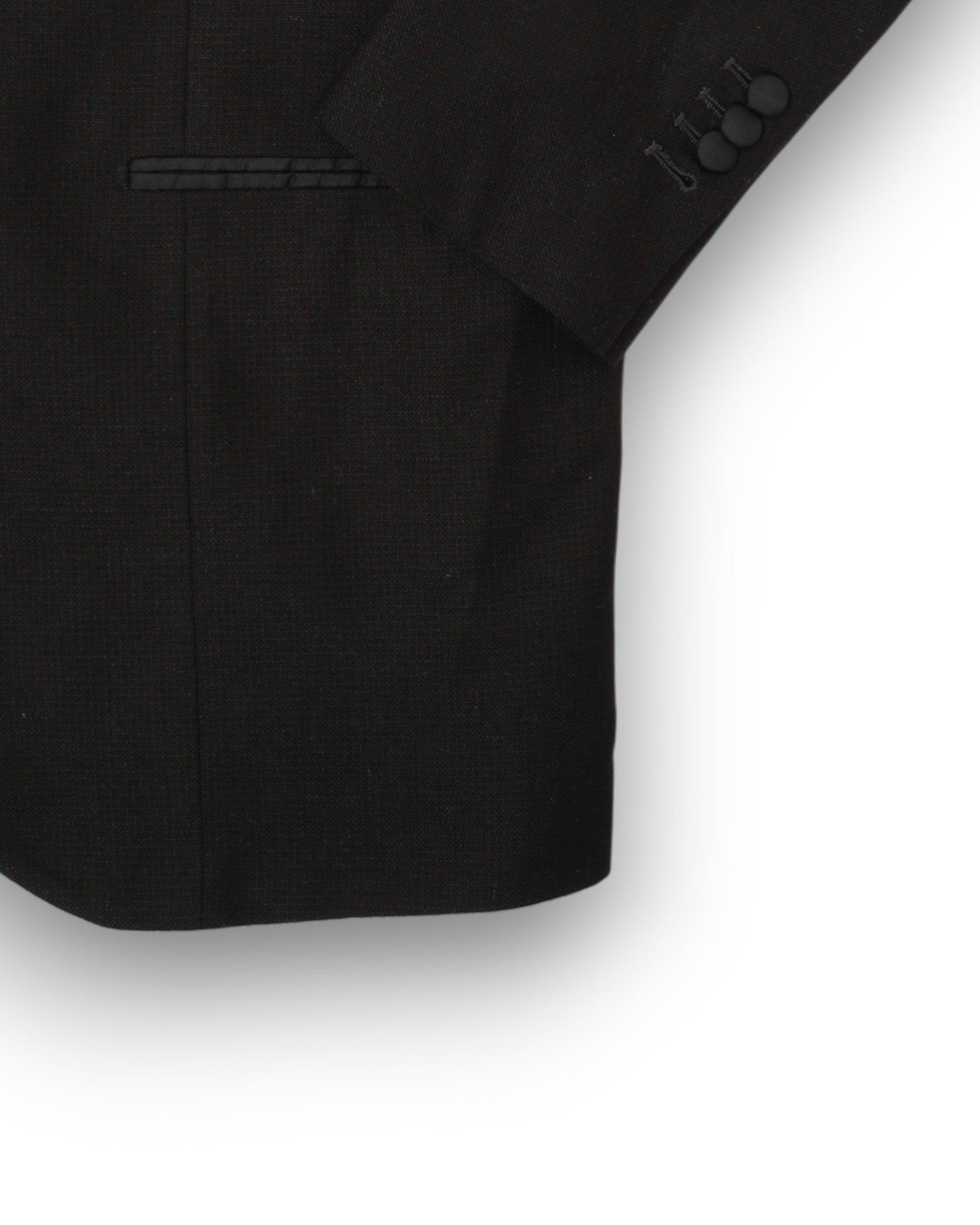 Black Raw Silk Ciro Shawl-Tuxedo