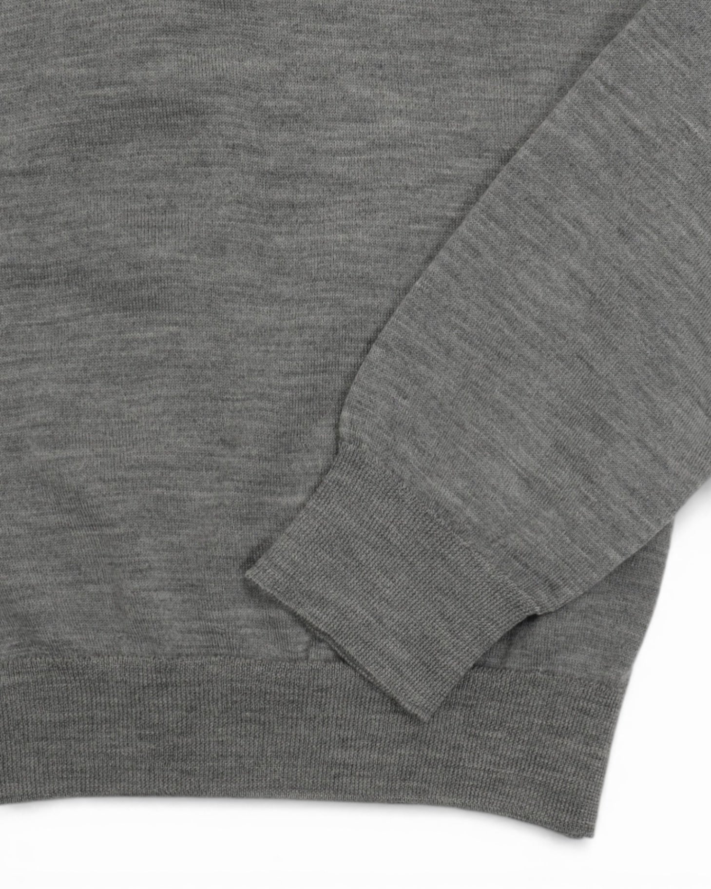 Grey Merino Wool V-Neck Sweater