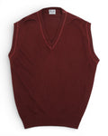 Wine Red Deep V-neck Vest