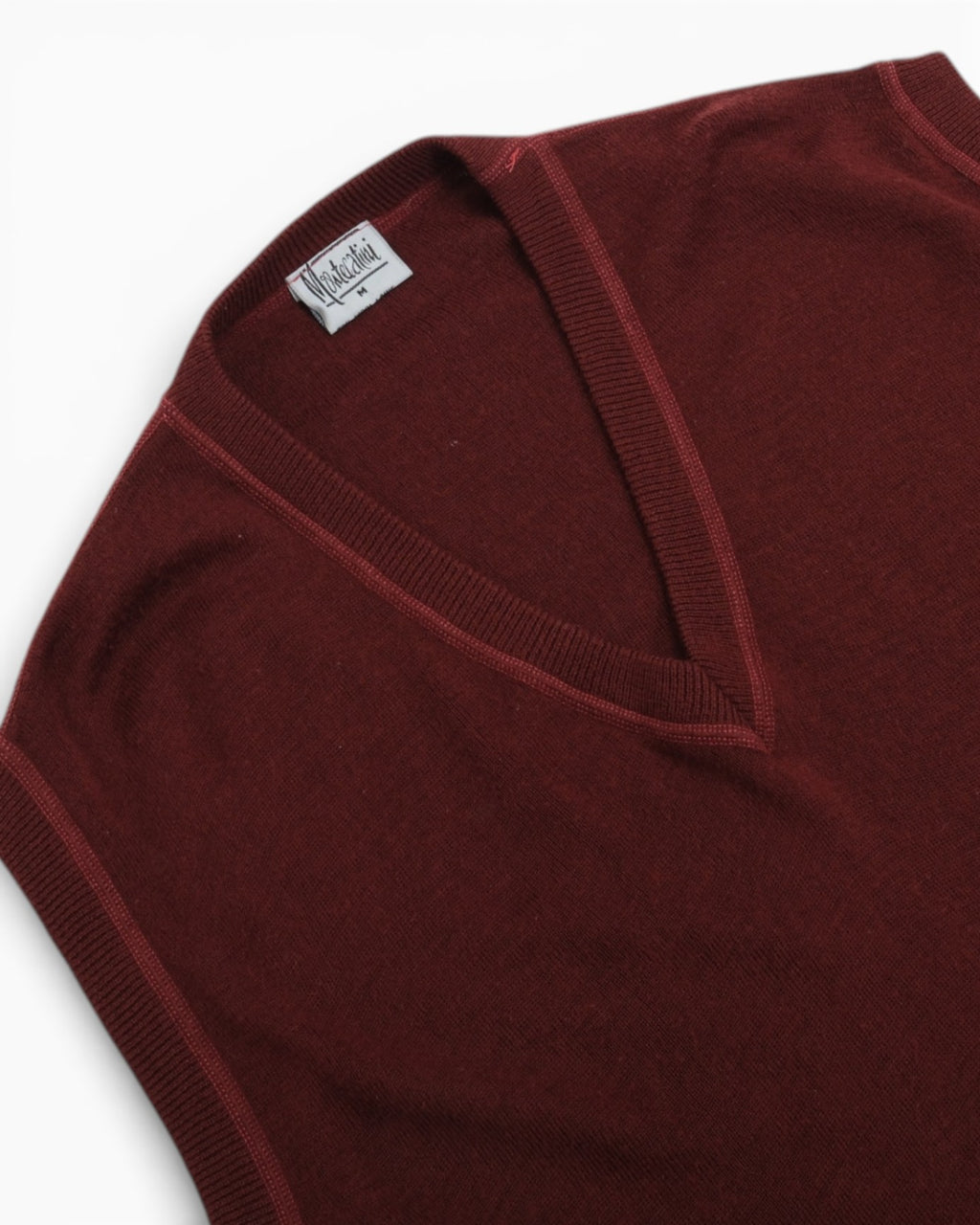 Wine Red Deep V-neck Vest