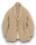 Beige Heavy Cotton Florentine Shooting Jacket