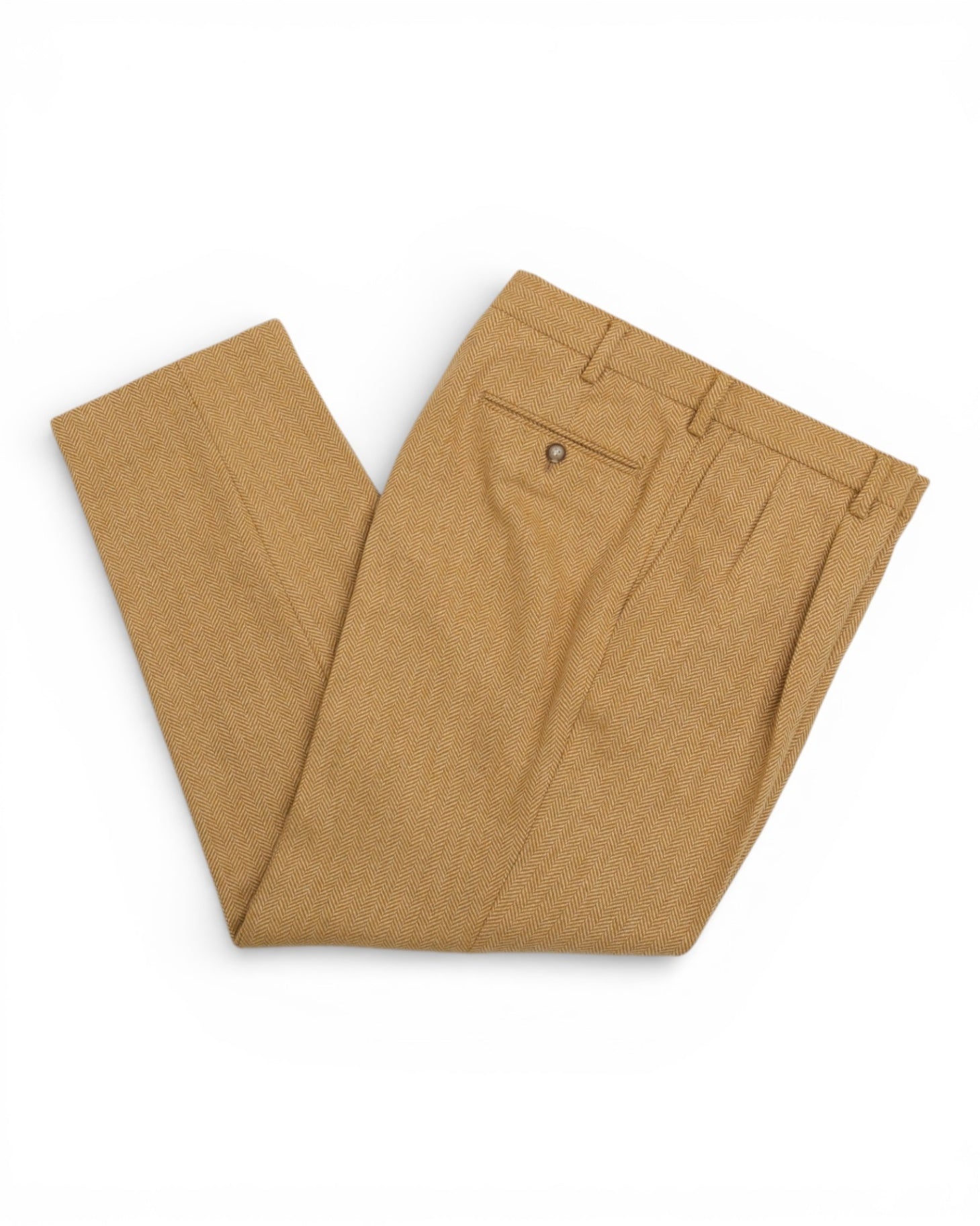 Mustard Yellow Herringbone Wool Suit