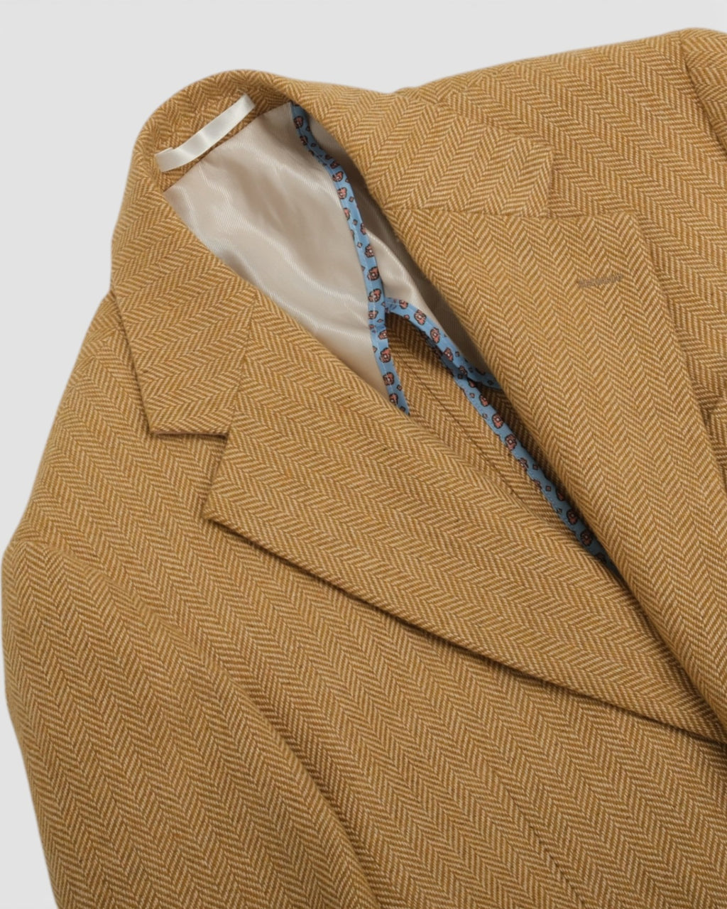 Mustard Yellow Herringbone Wool Suit