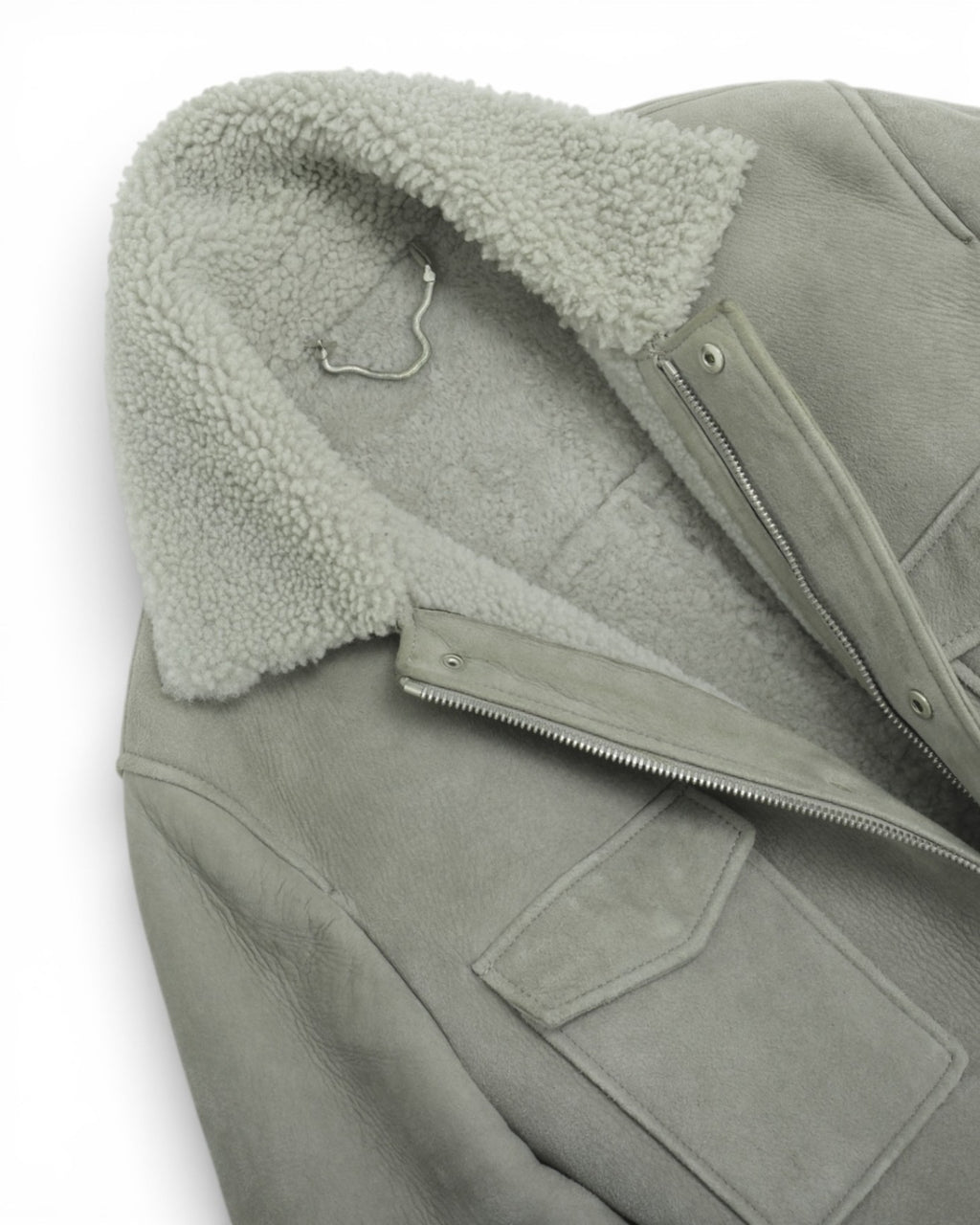 Steel Cyan Sheepskin Shearling Jacket