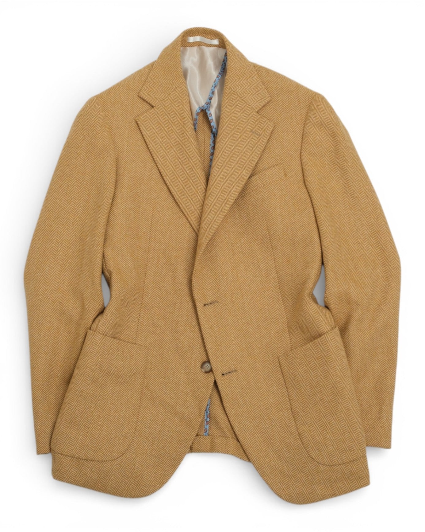 Mustard Yellow Herringbone Wool Suit