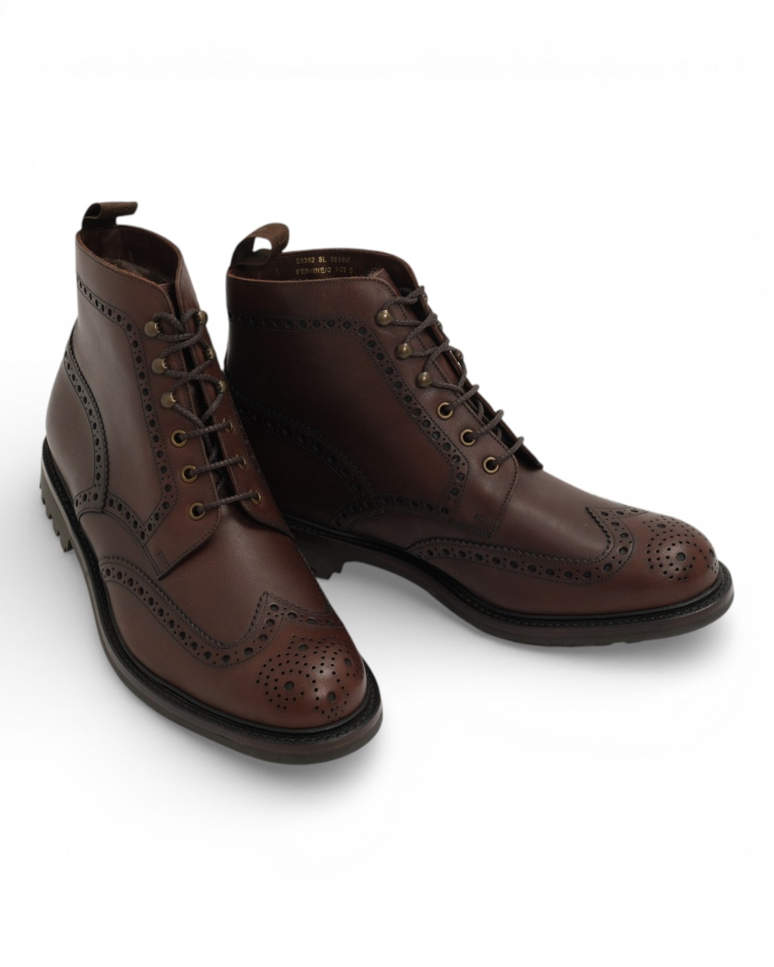 Dark Brown Shearling-Lined Lace-Up Boots