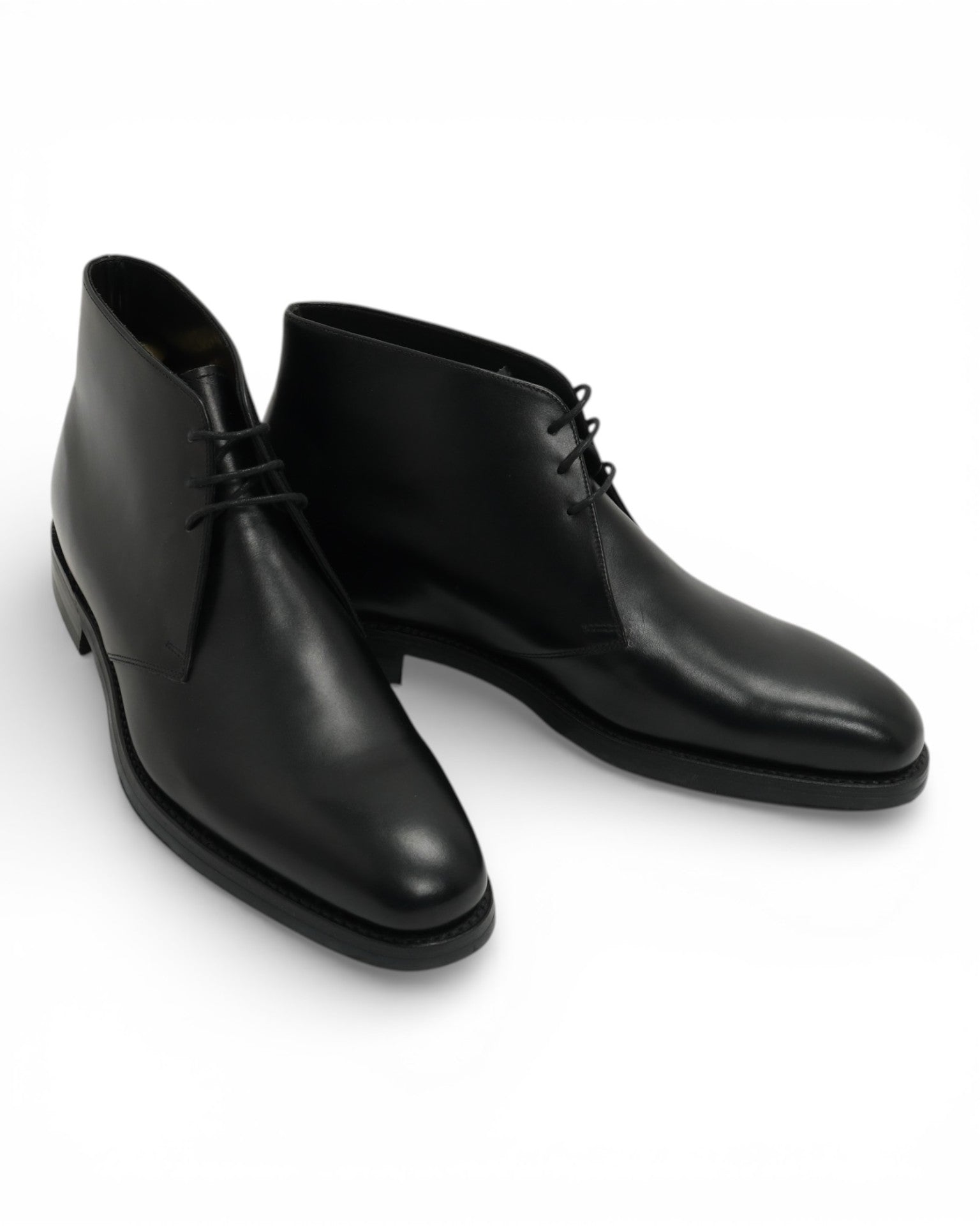 Black Leather Chukka Boots