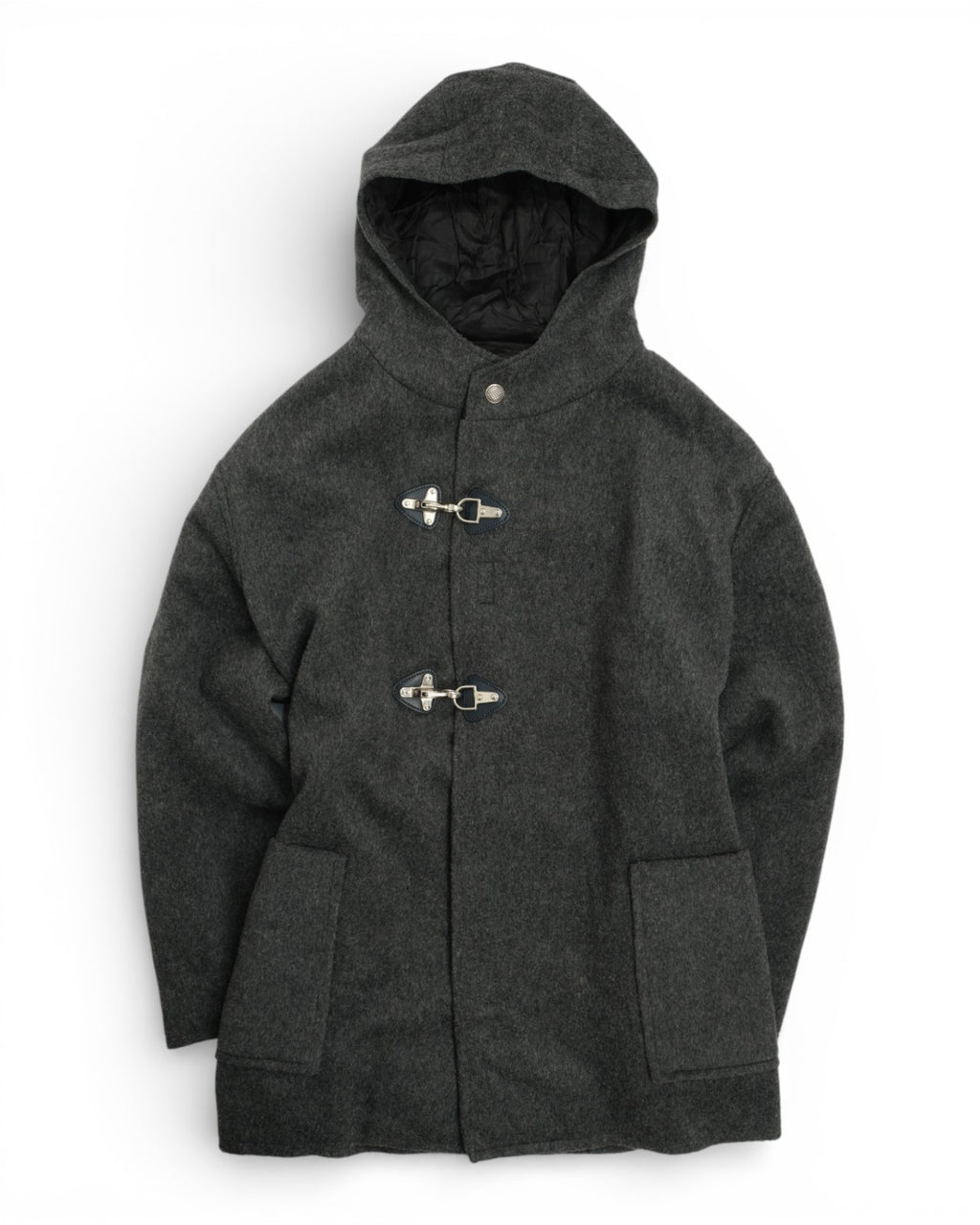 Dark Grey Fireman Clasp Duffle Coat