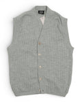 Grey Cable Knitted Sleeveless Cardigan