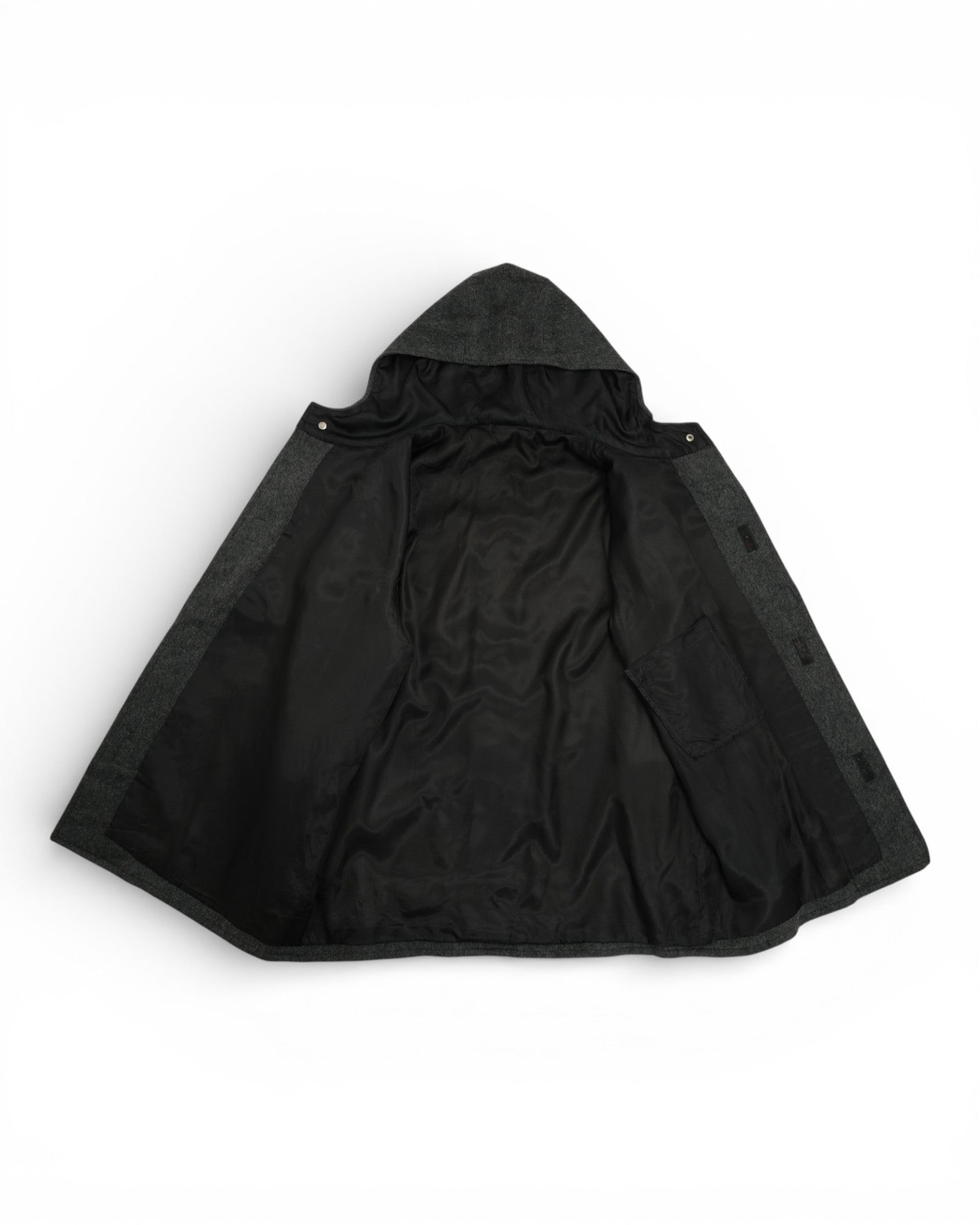 Dark Grey Fireman Clasp Duffle Coat – Vangelis