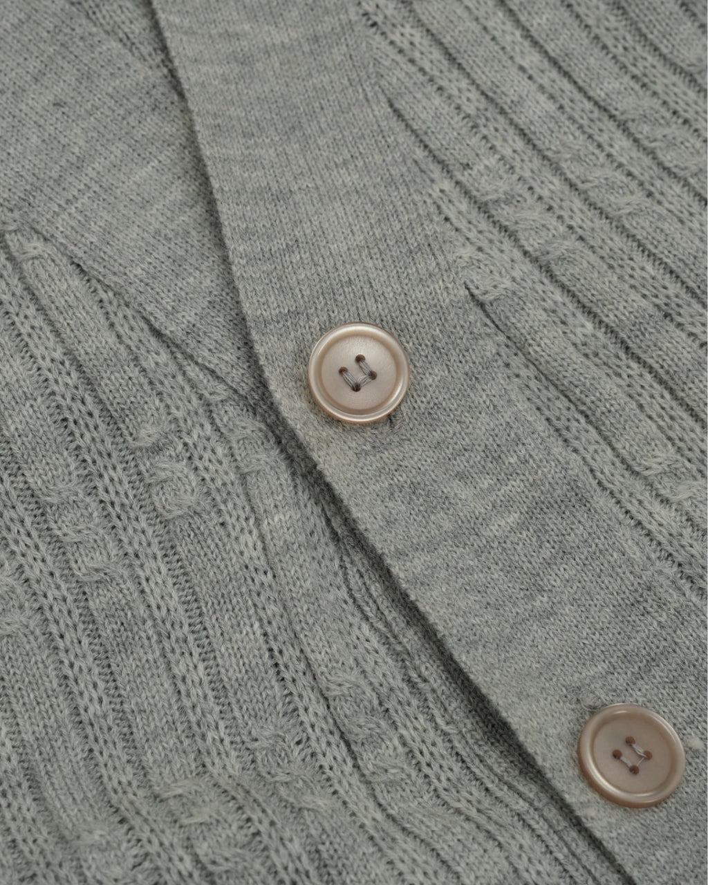 Grey Cable Knitted Sleeveless Cardigan