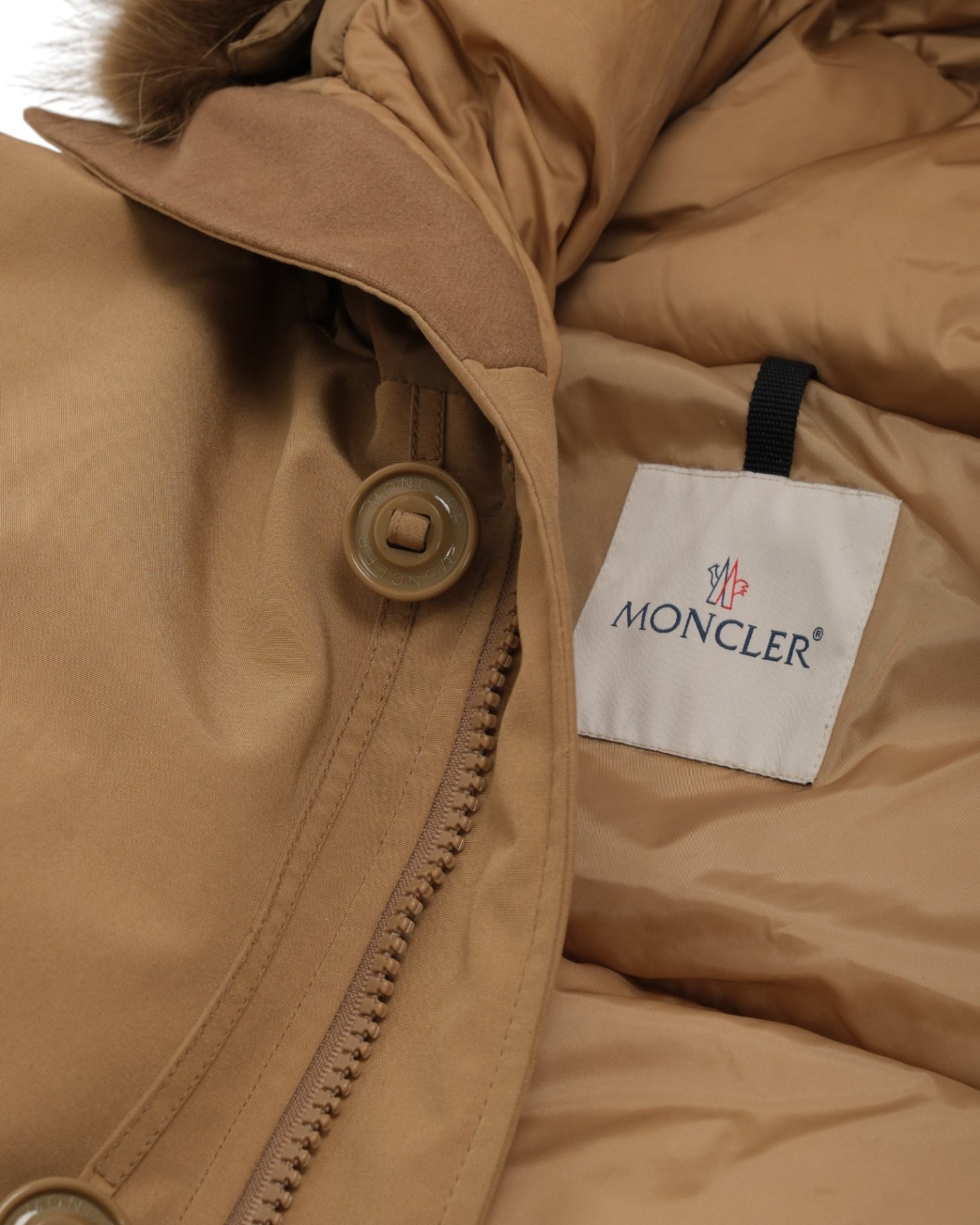 Beige Down Fur Parka