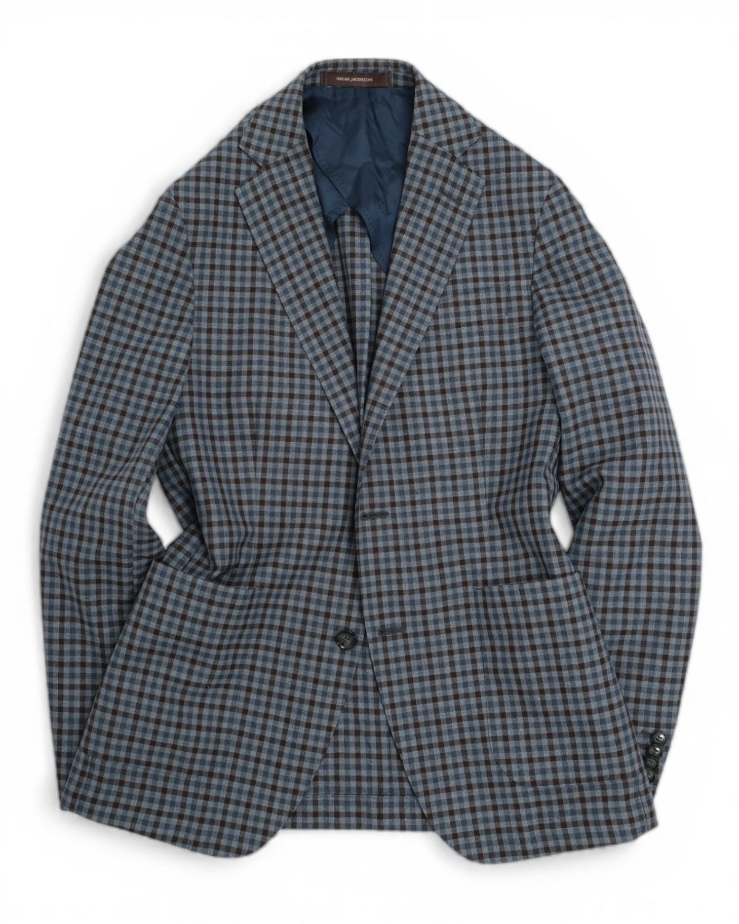 Blue/Brown Gingham Wool Sports Jacket