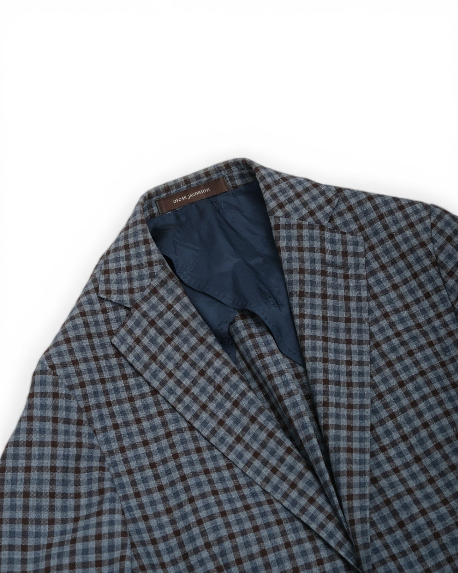 Blue/Brown Gingham Wool Sports Jacket