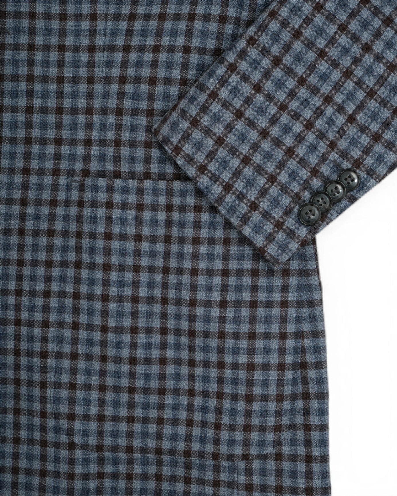 Blue/Brown Gingham Wool Sports Jacket