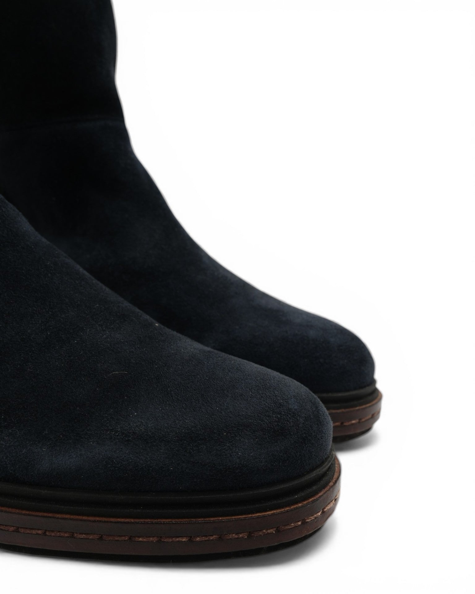 Dark Blue Fur Lined Suede Boots