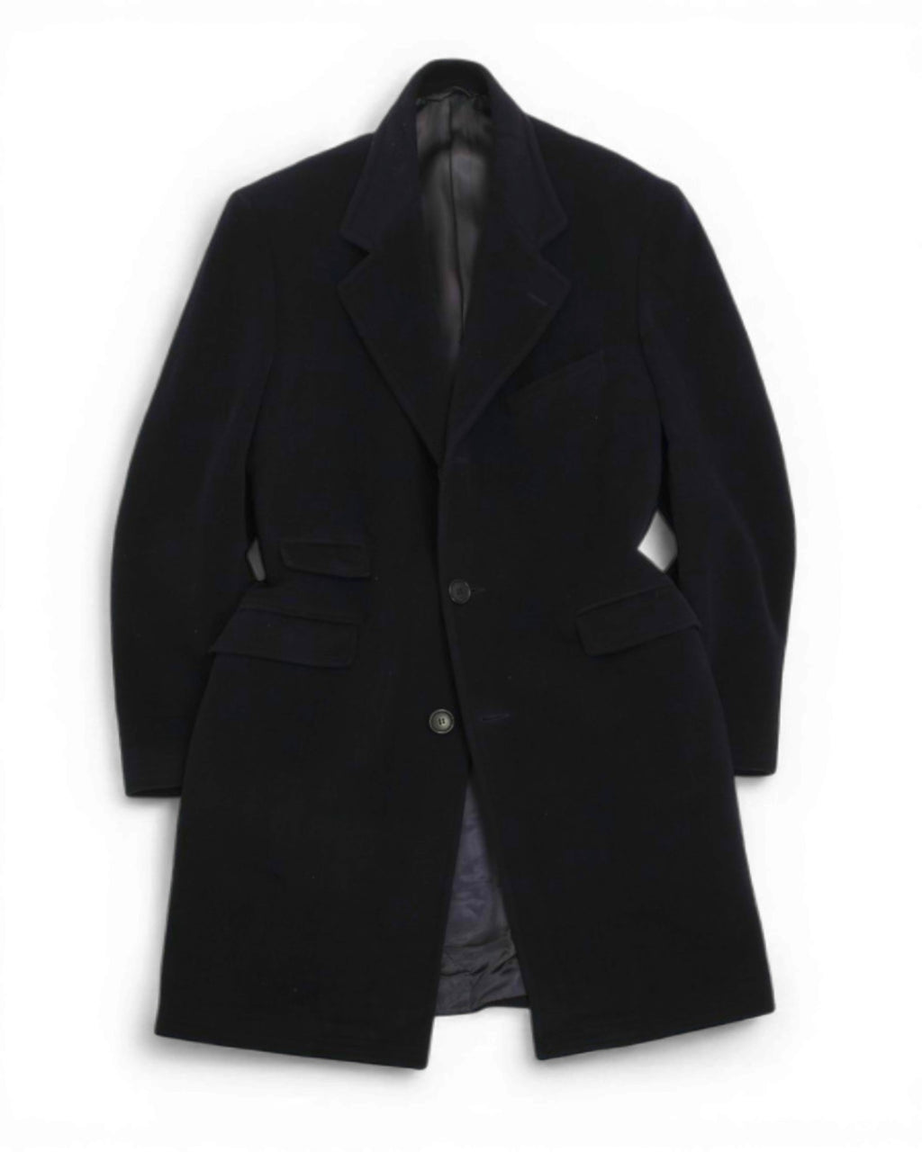 Dark Navy Wool Overcoat