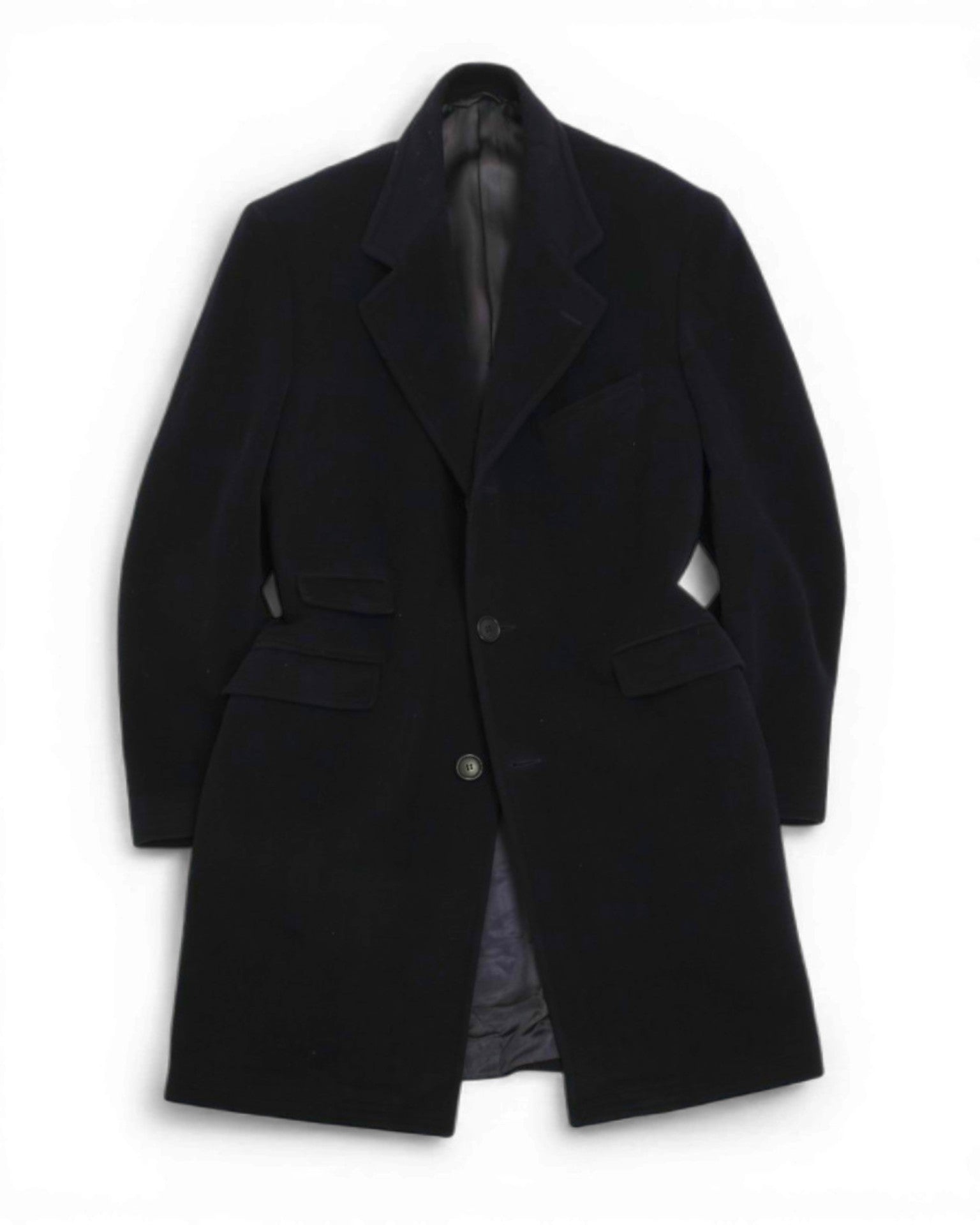 Dark Navy Wool Overcoat