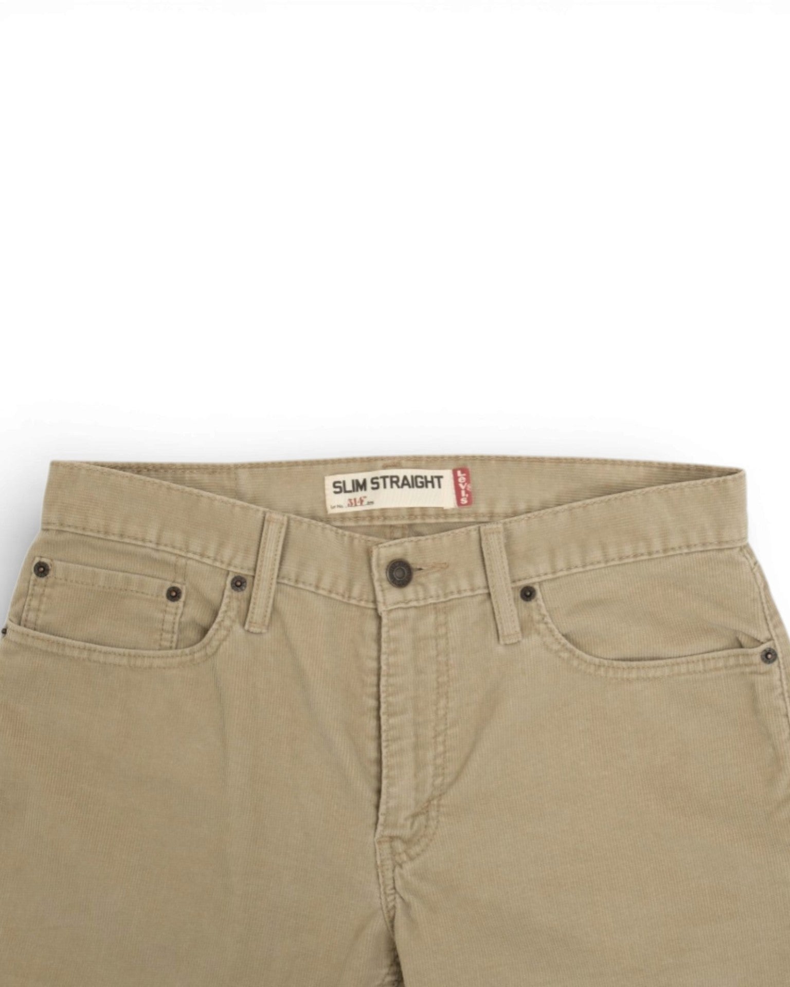 Beige 5-Pocket Cord Trousers