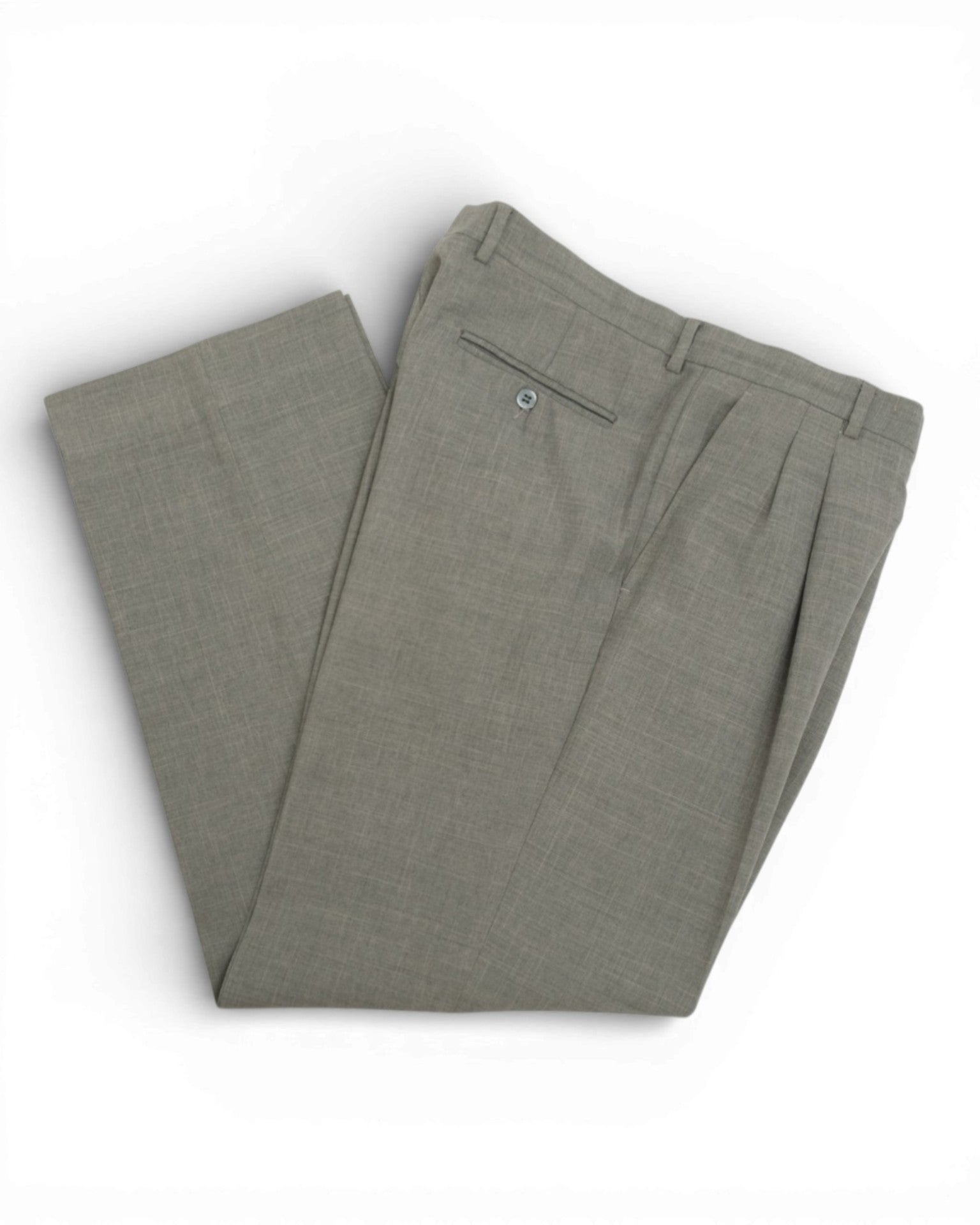 Mid Grey High-Rise Pleated Trousers