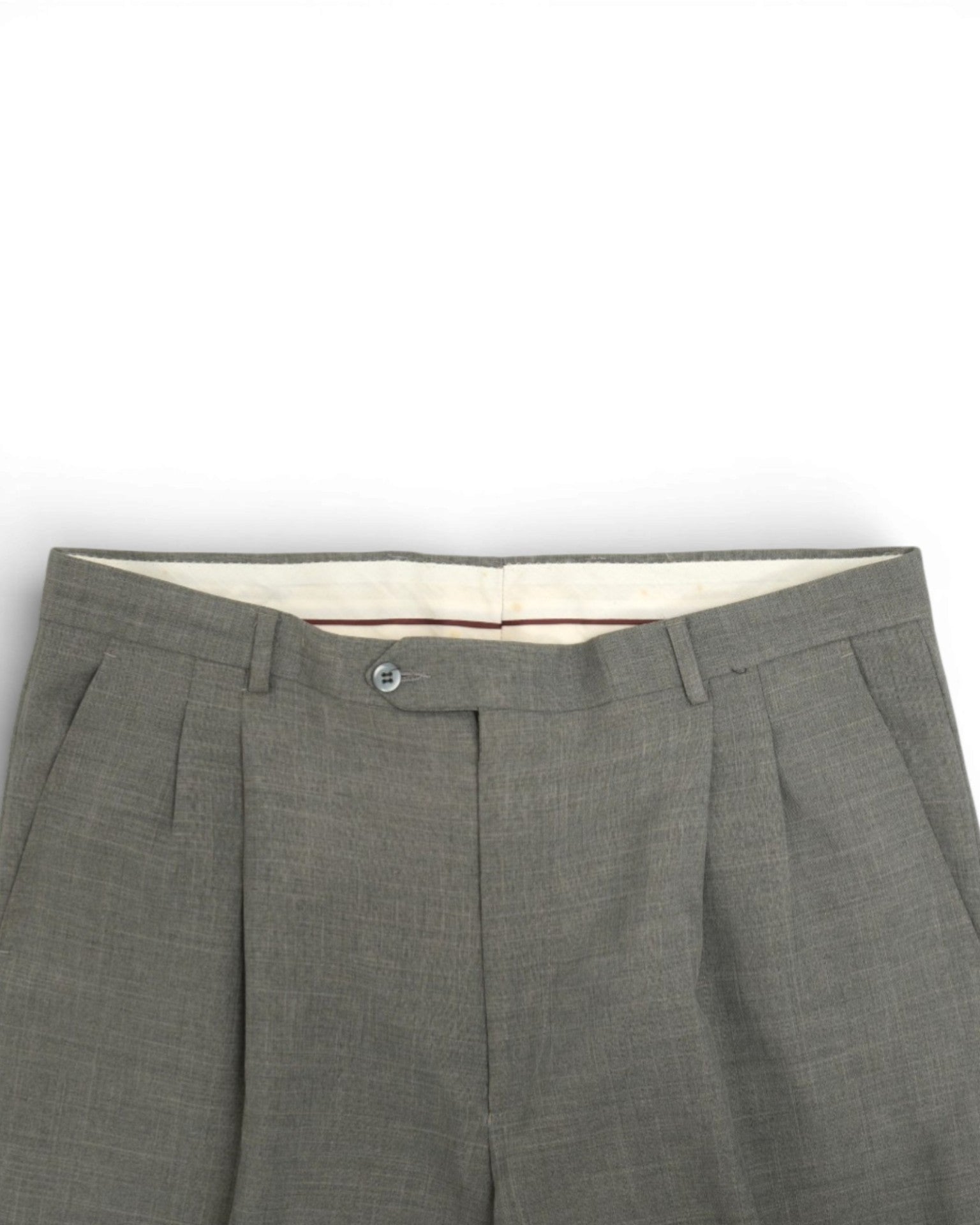 Mid Grey High-Rise Pleated Trousers