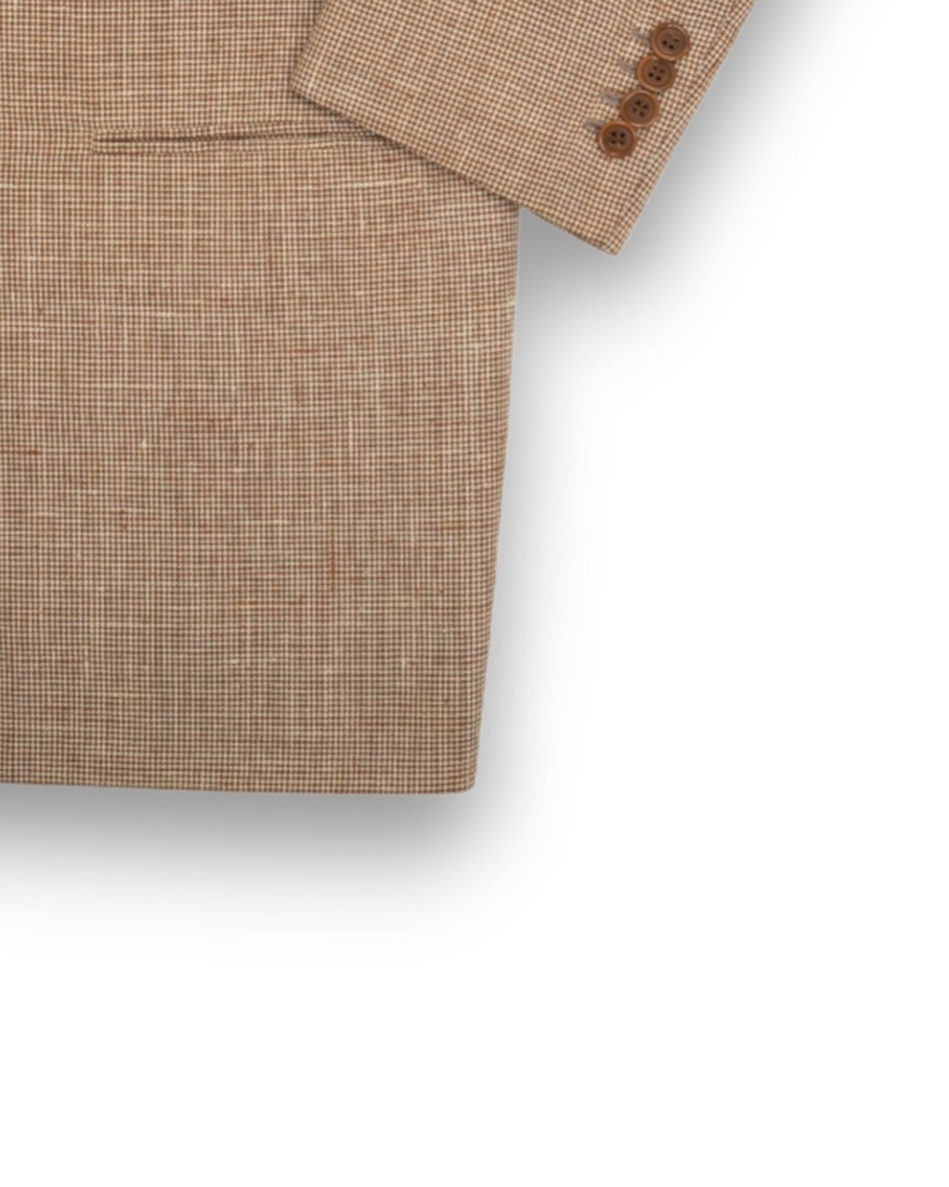 Beige Puppytooth Linen DB. Sports Jacket