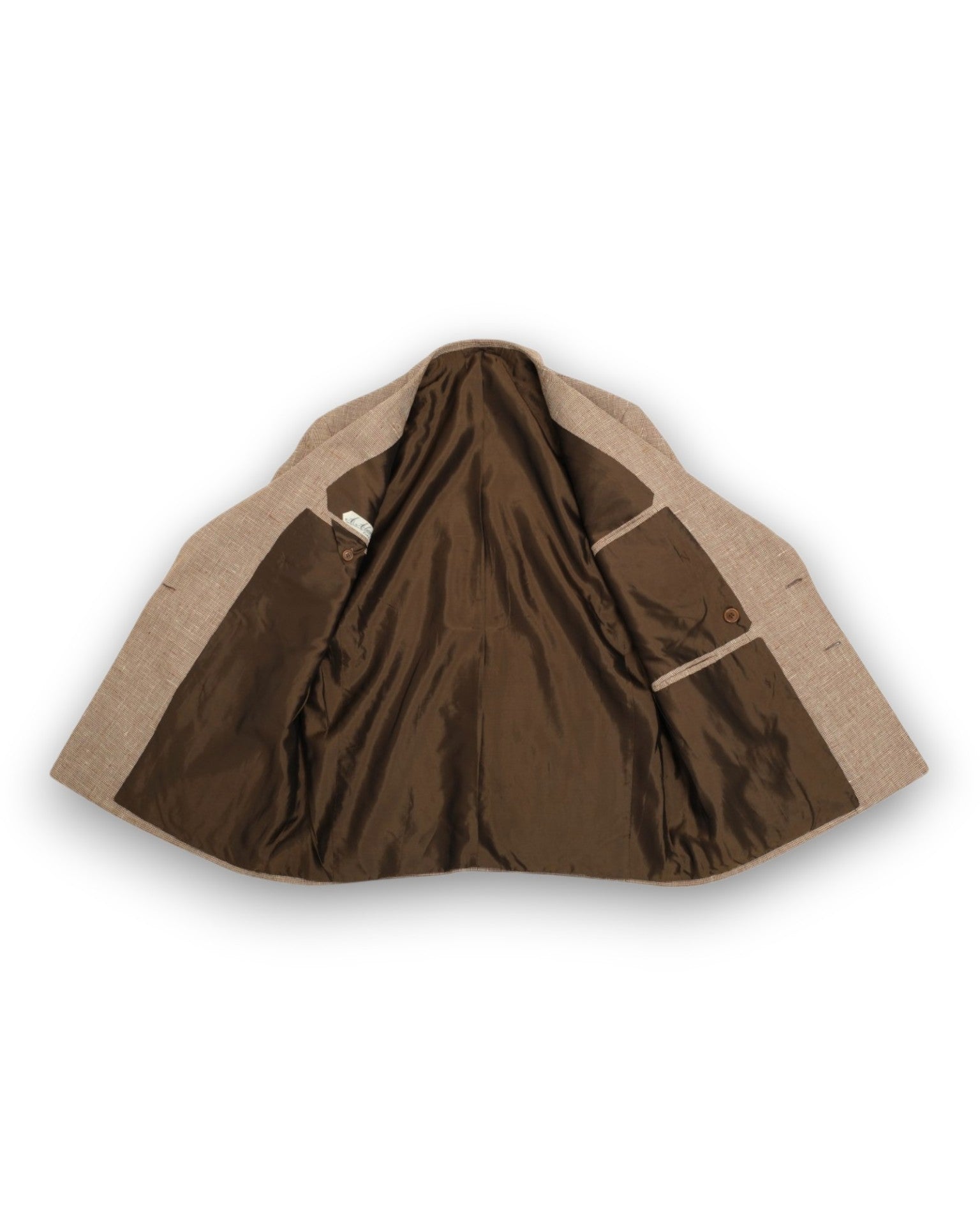 Beige Puppytooth Linen DB. Sports Jacket