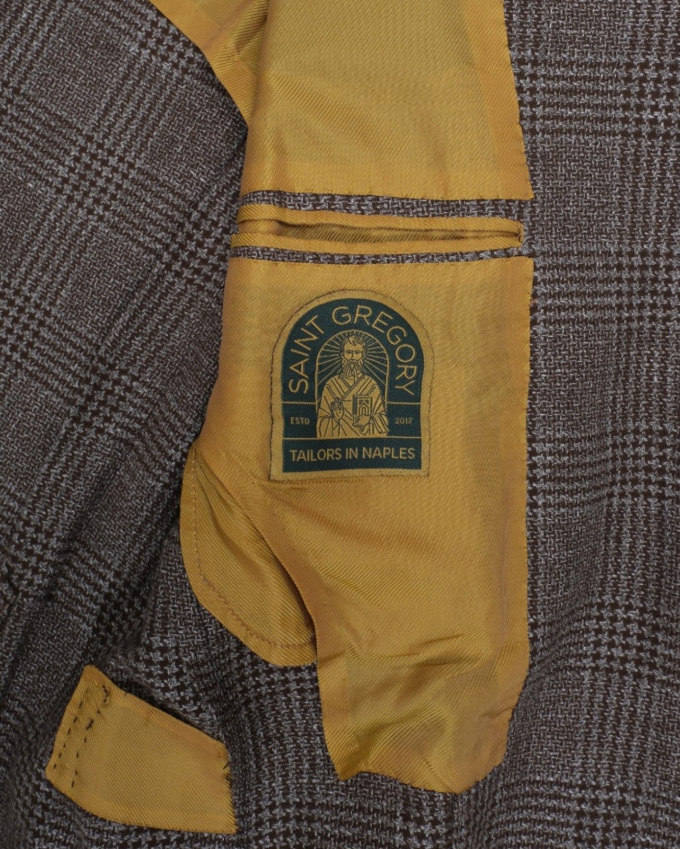 Brown Glen Check Wool and Linen Sports Jacket