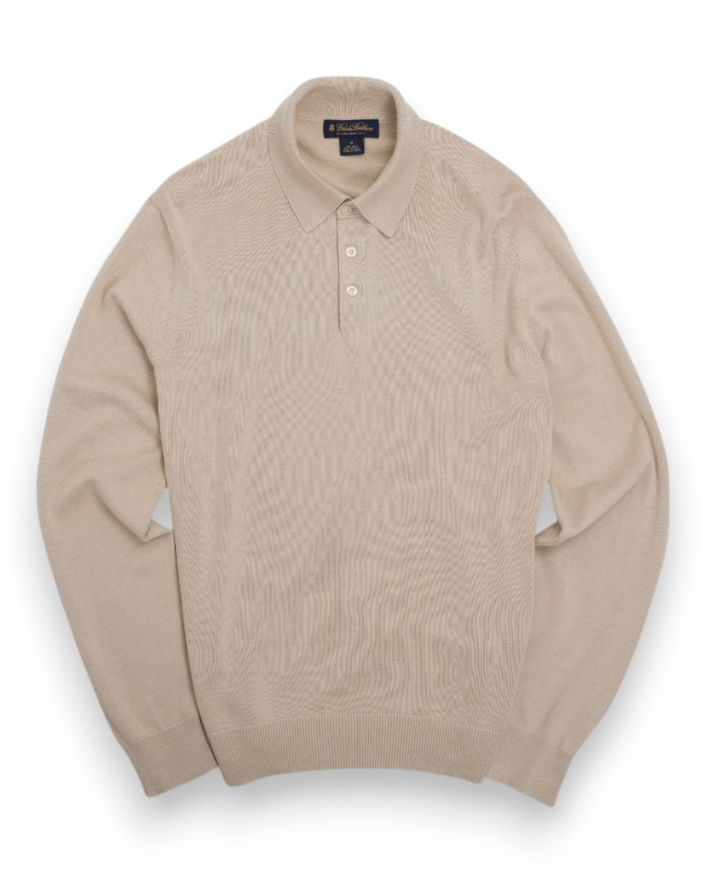 Beige Silk & Cotton Polo Sweater