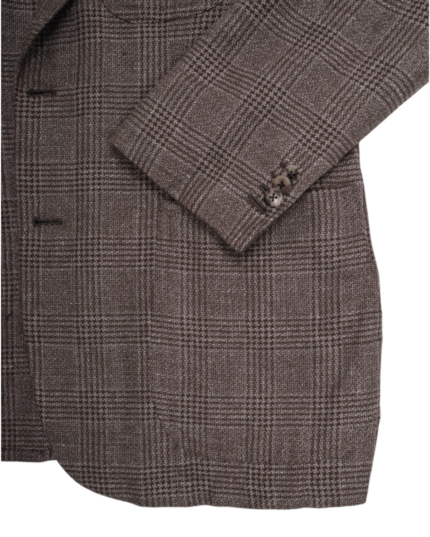 Brown Glen Check Wool and Linen Sports Jacket