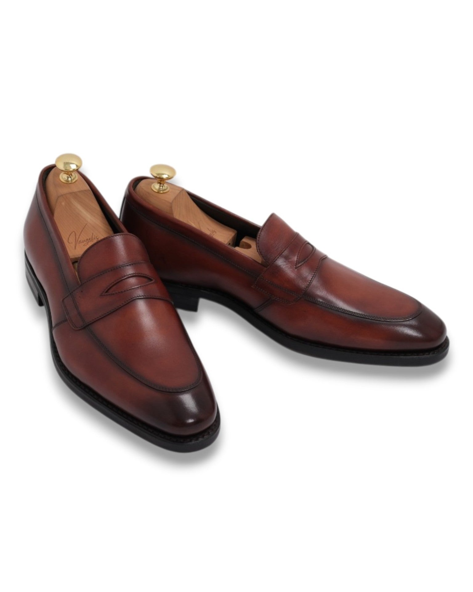 Mahogany Leather Penny Loafers