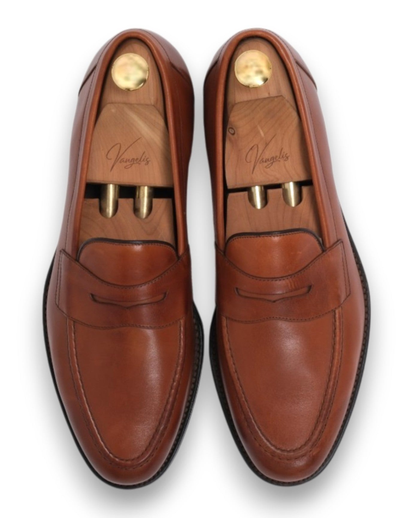 Light Brown Leather Penny Loafers