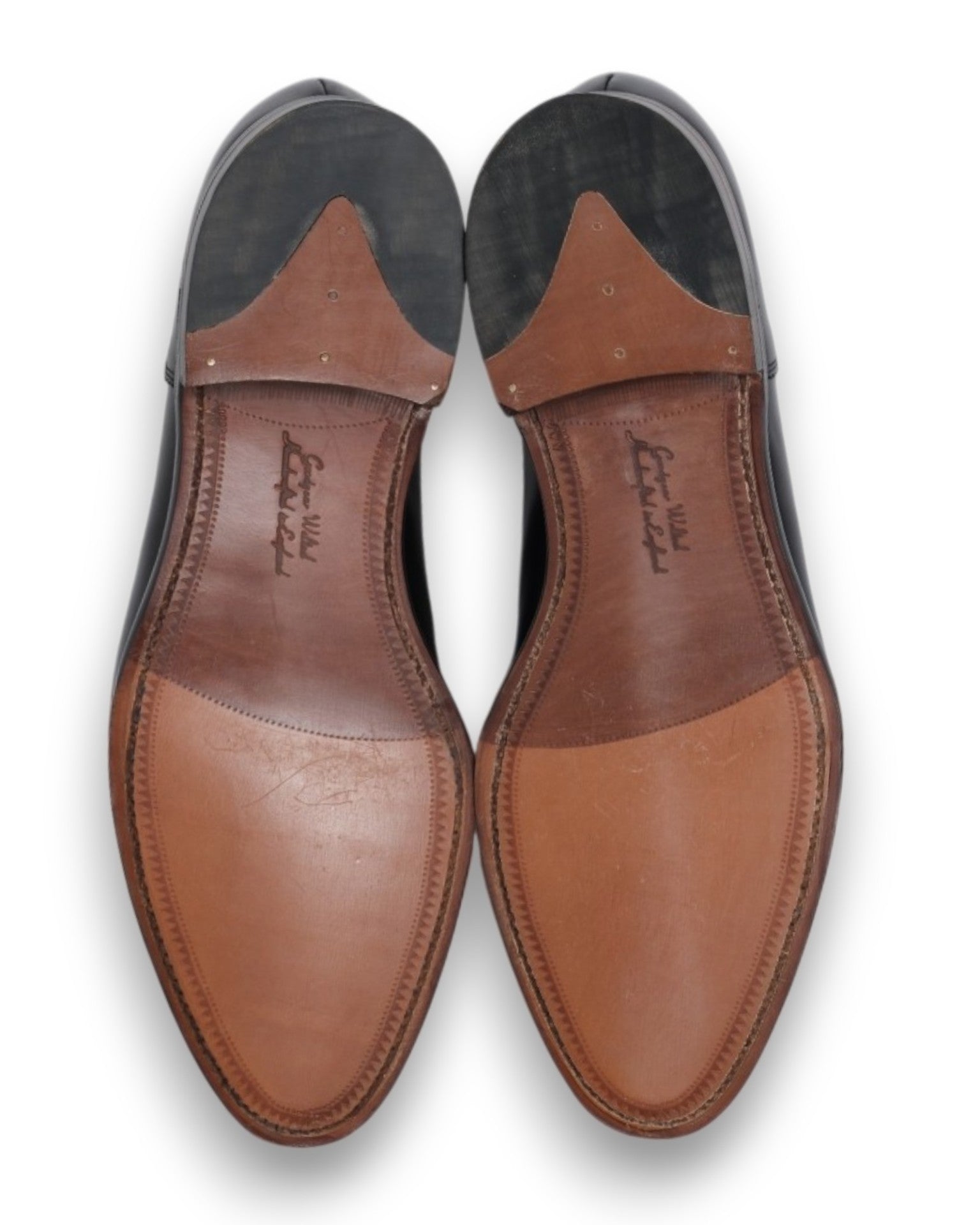 Black Leather Cap-Toe Oxfords