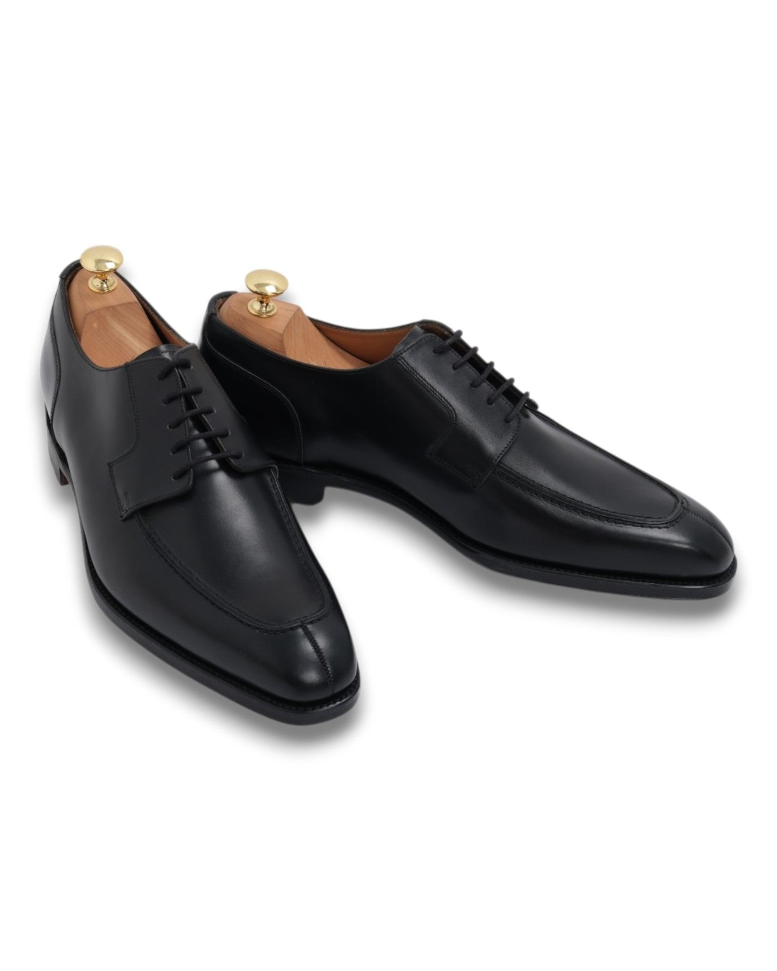 Black Leather Split-Toe Derby