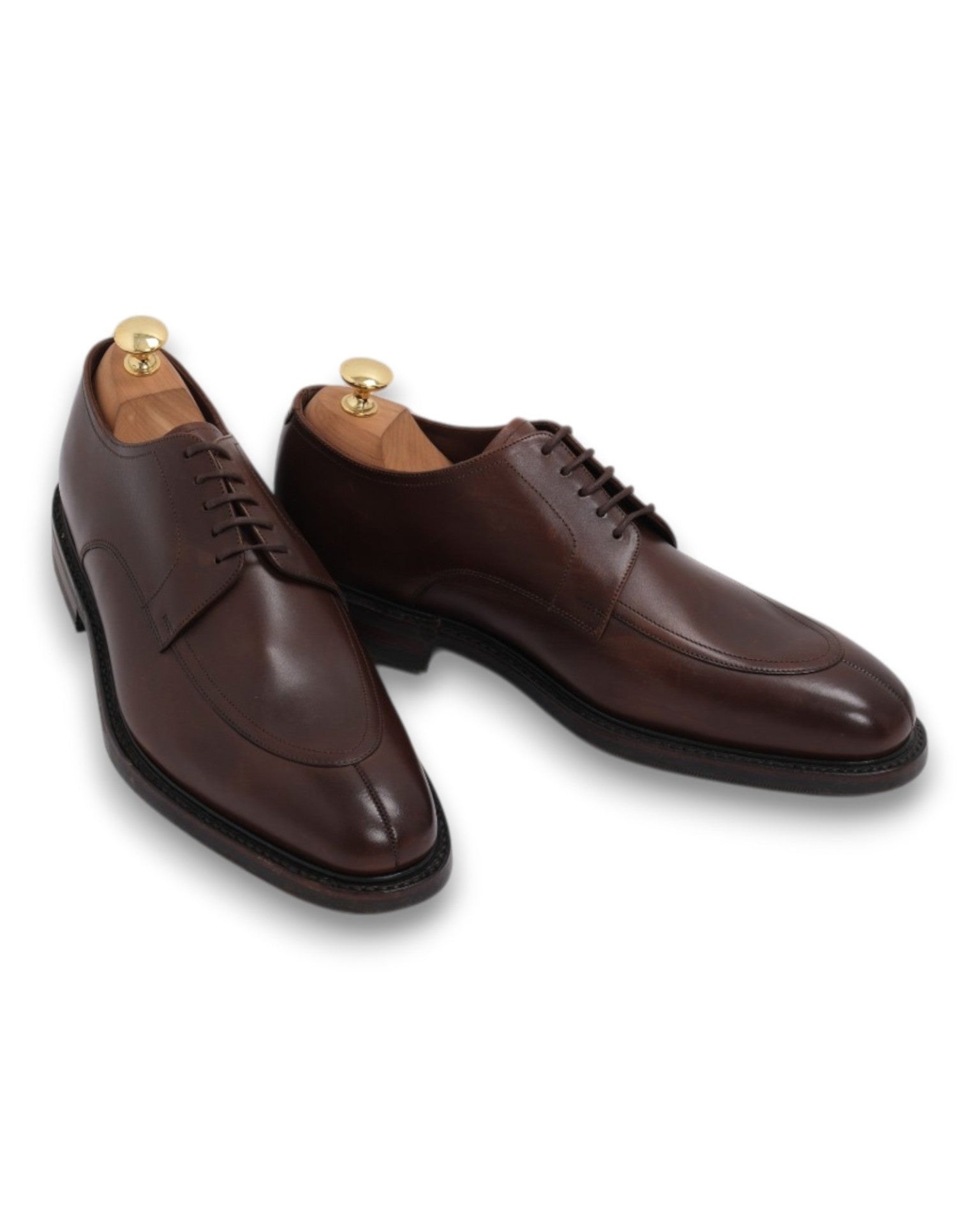 Dark Brown Leather Split-Toe Derby