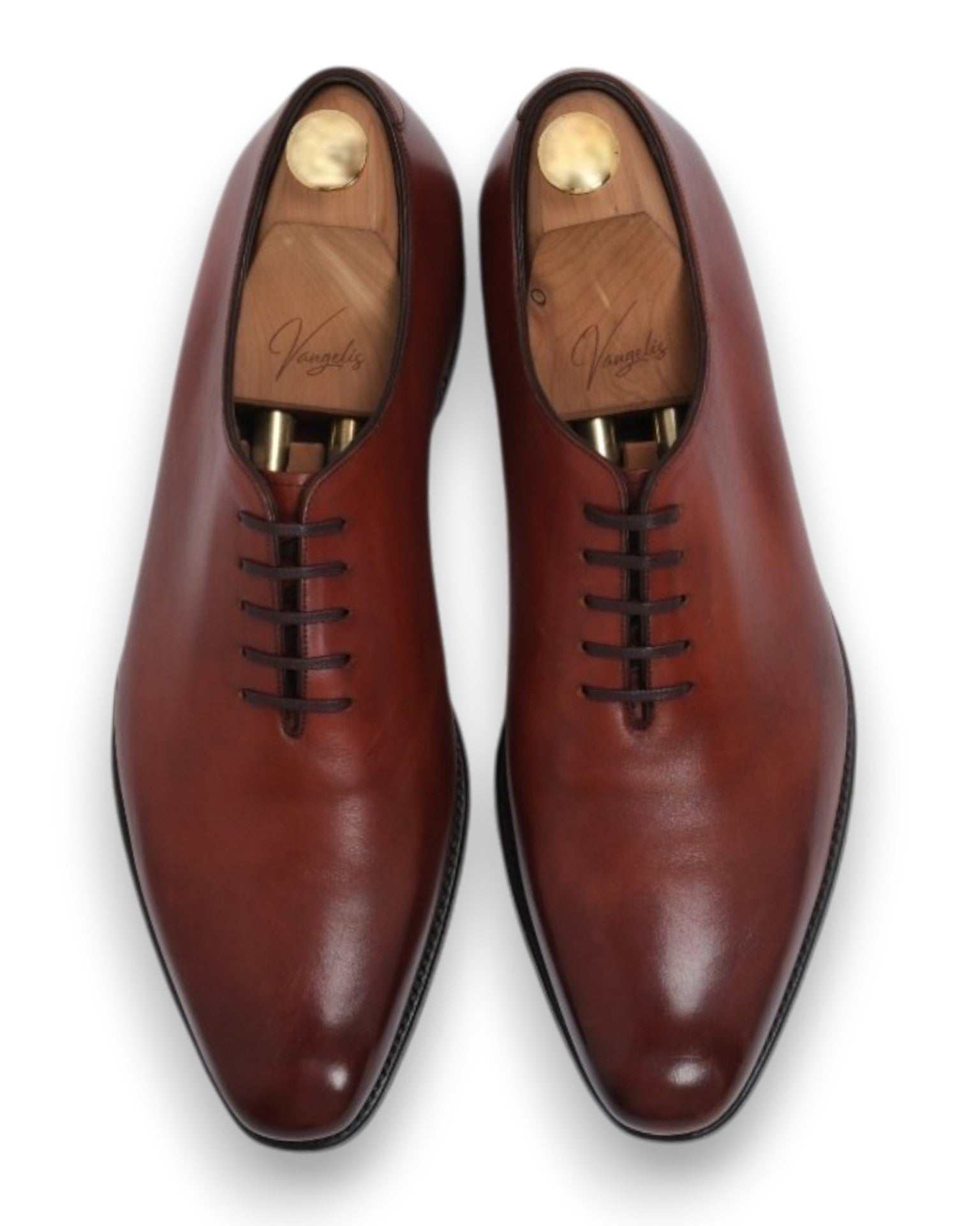 Burnished Brown Whole-Cut Oxfords