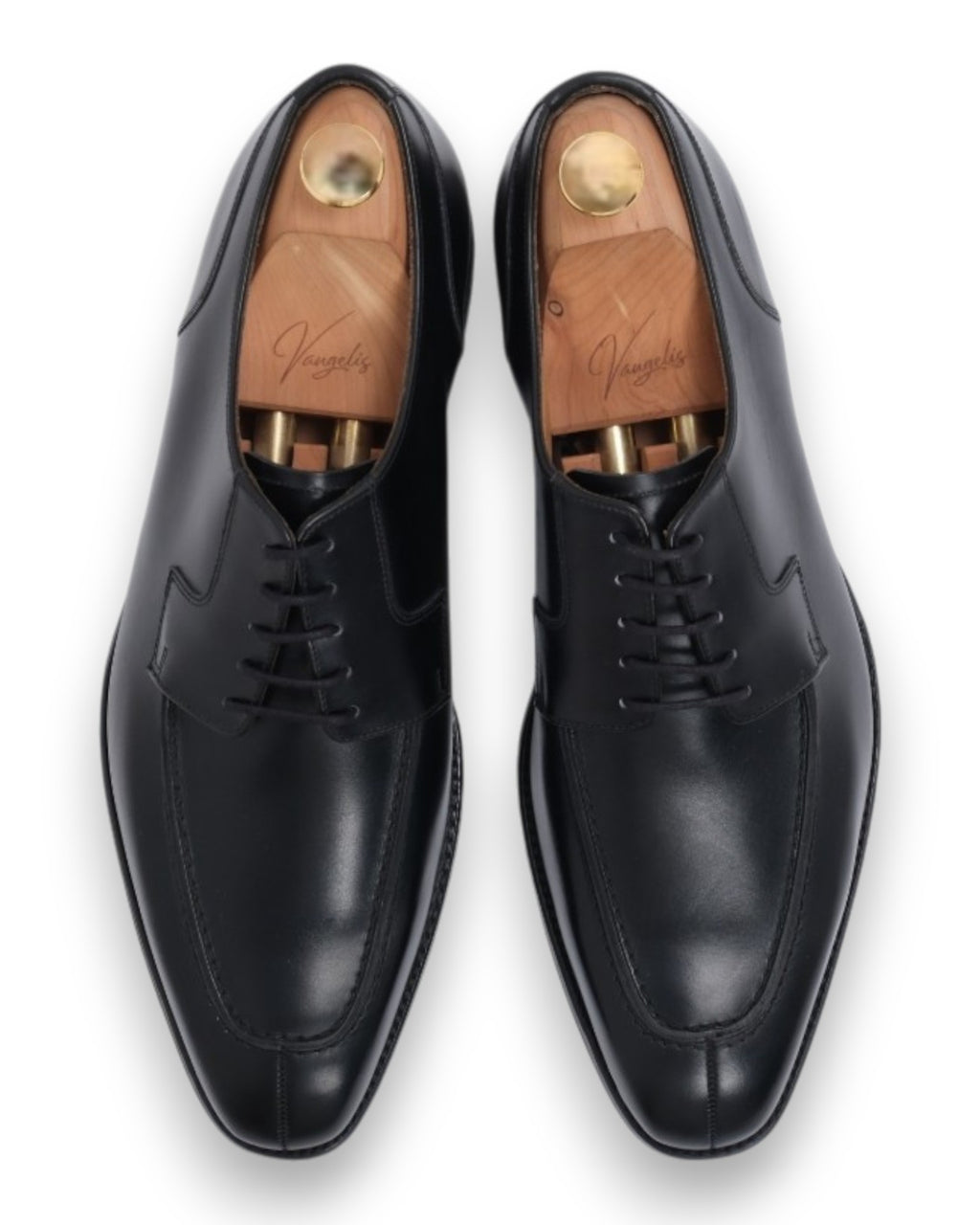Black Leather Split-Toe Derby