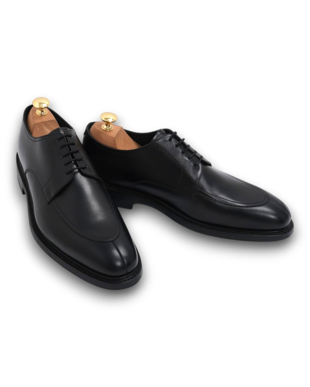 Black Leather Split-Toe Derby