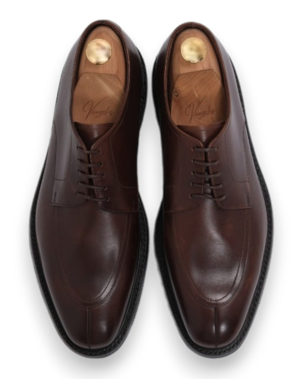 Dark Brown Leather Split-Toe Derby