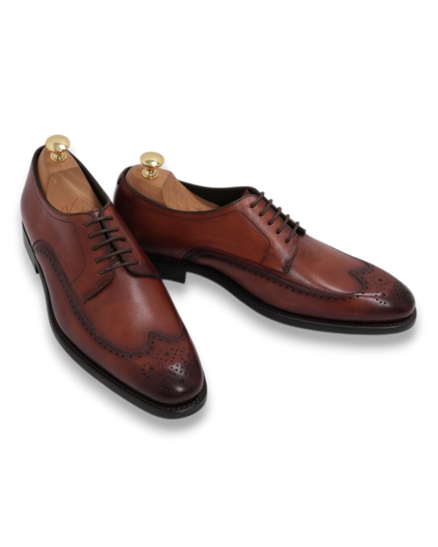 Mahogany Leather Long Wing Derbys