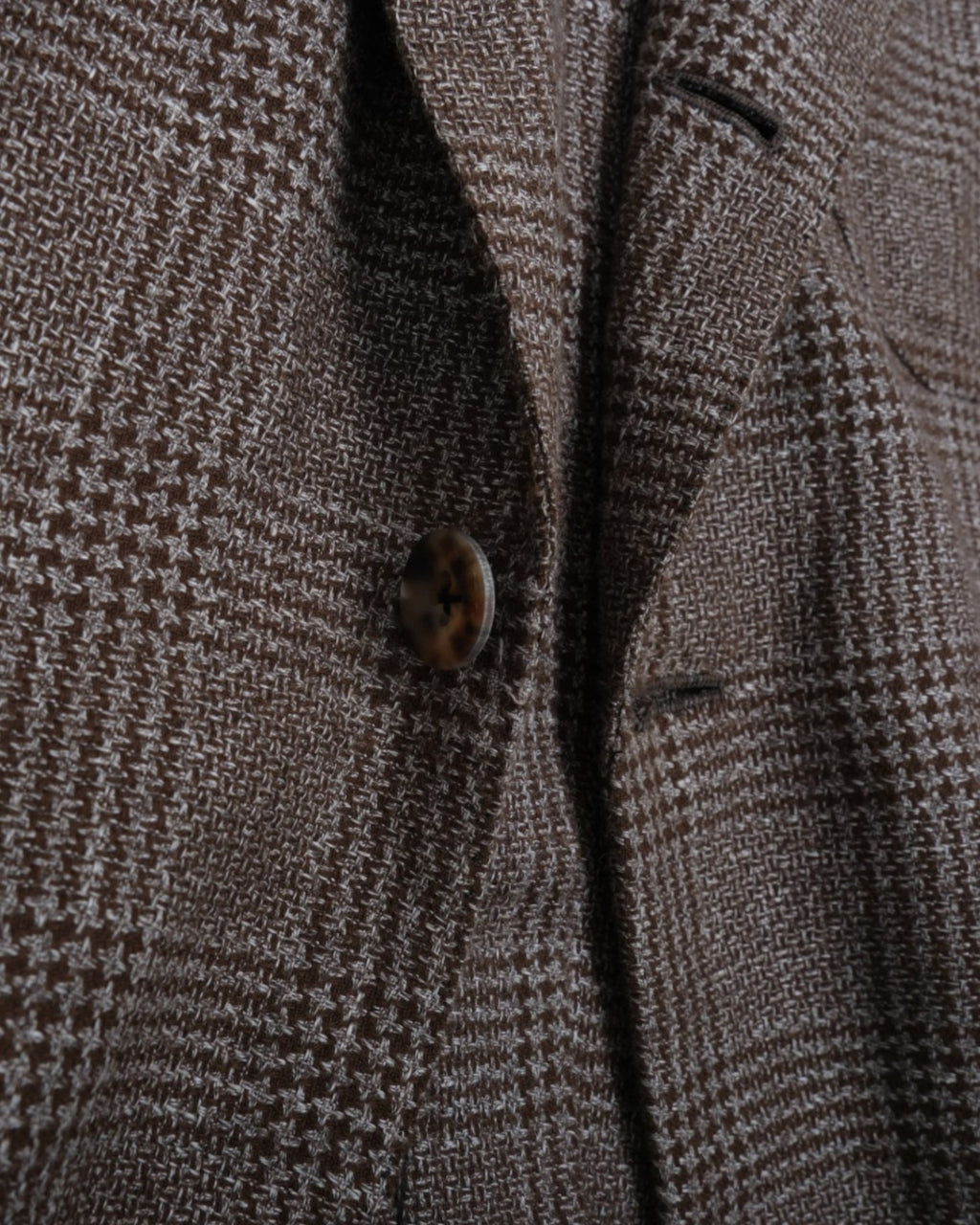 Brown Glen Check Wool and Linen Sports Jacket
