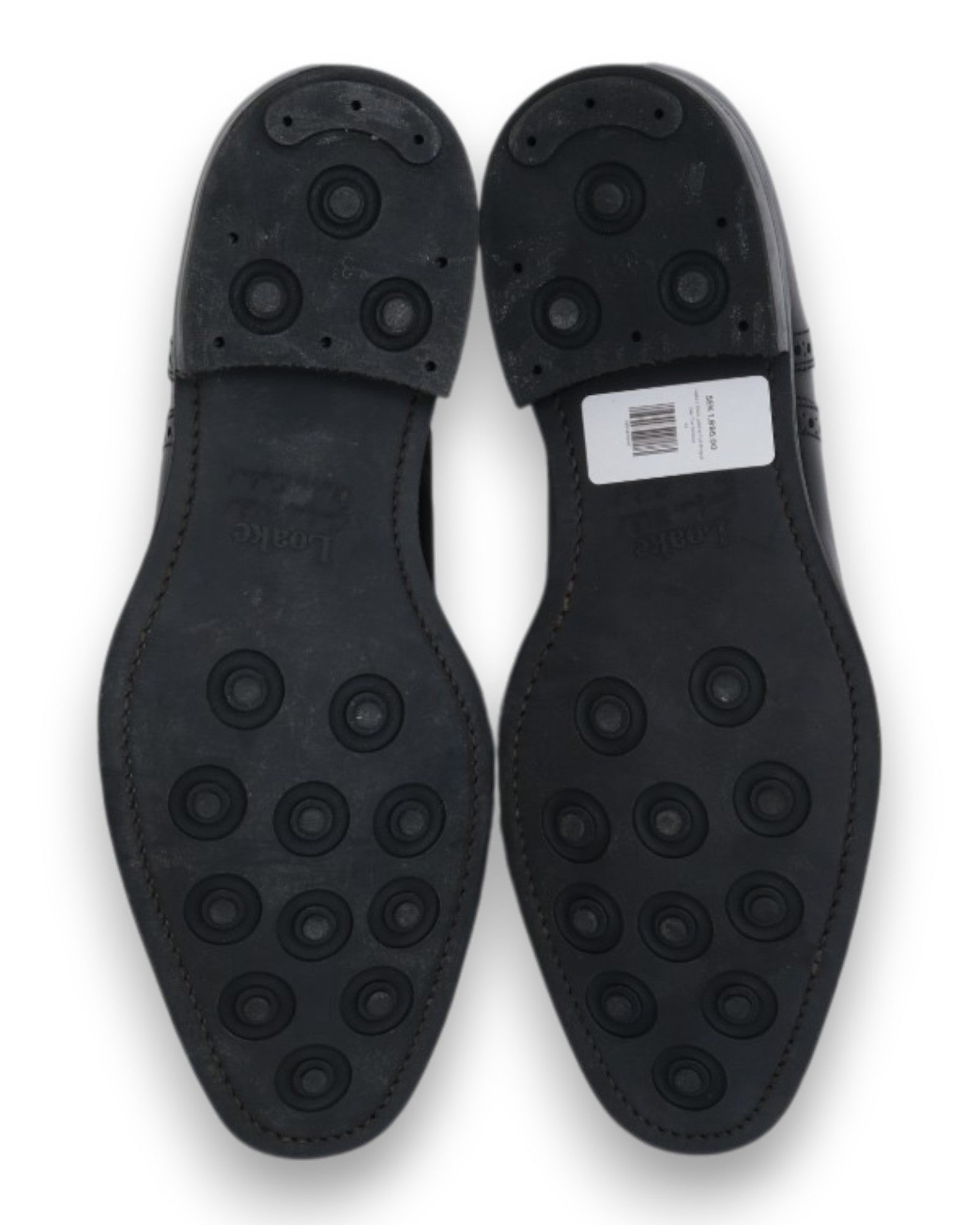 Black Leather Full Brogue Cap-Toe Oxfords